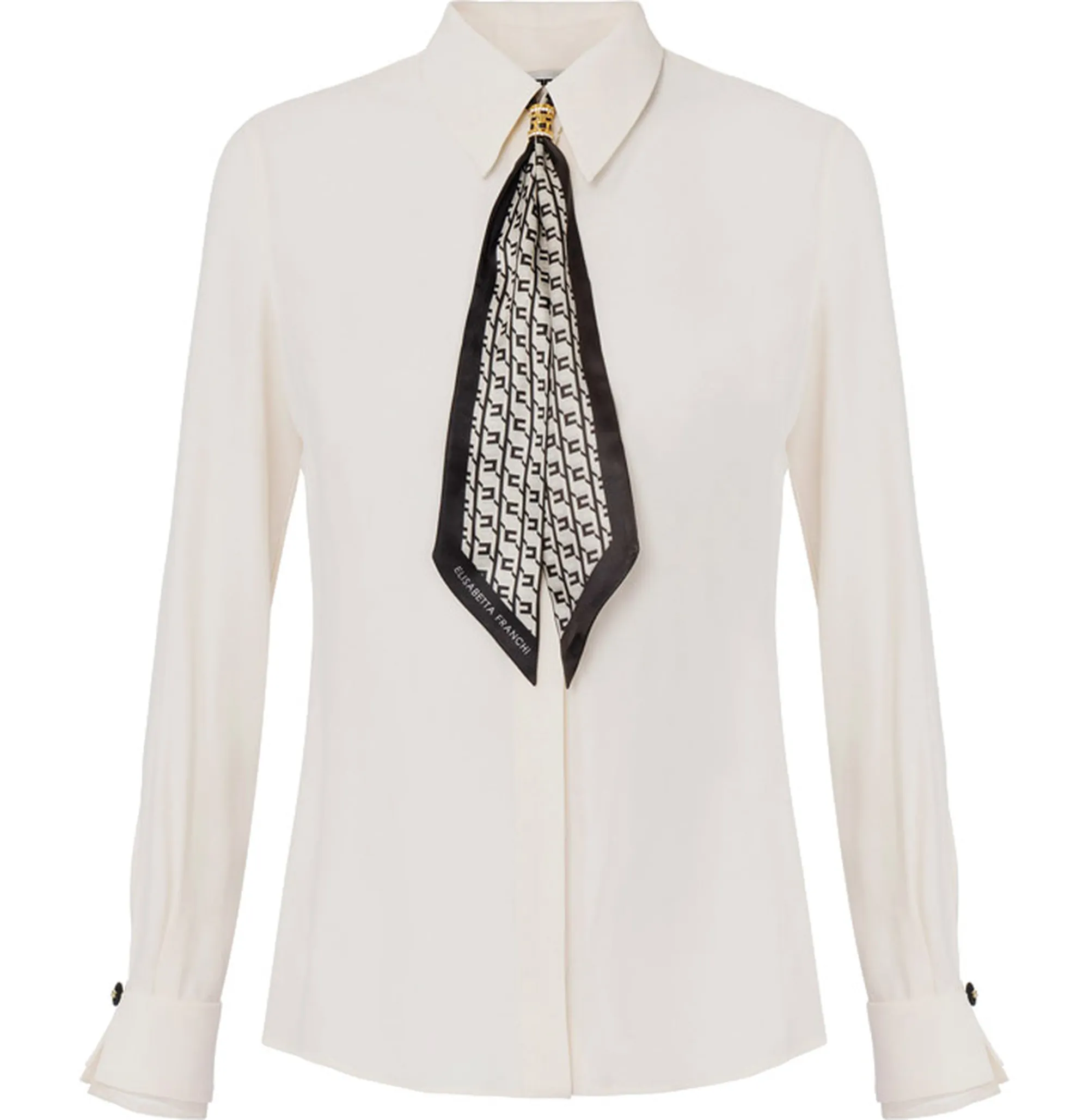 Elisabetta Franchi Camicia In Georgette Con Foulard Ca09356E2 153752