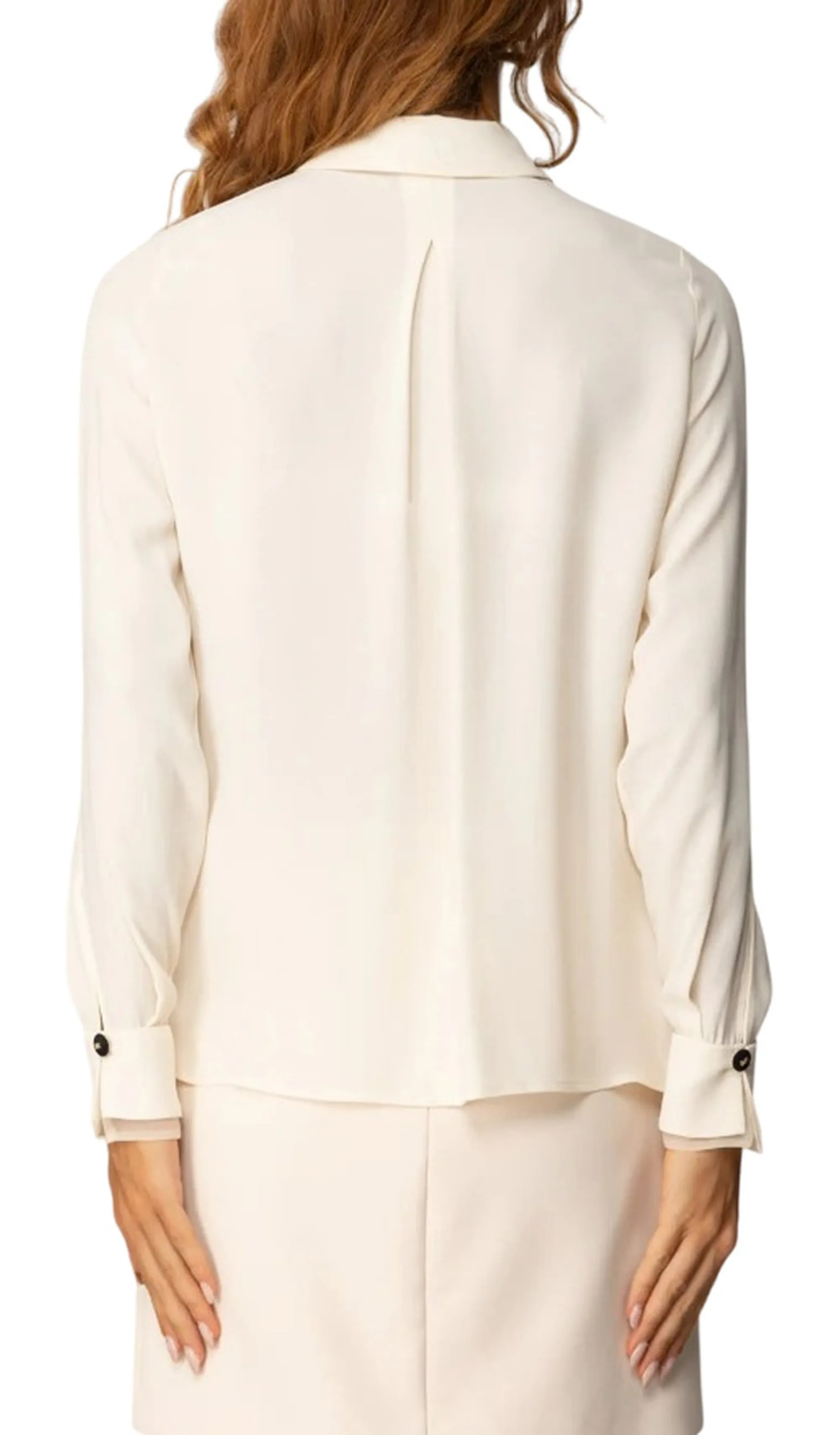 Elisabetta Franchi B'Georgette Shirt With Scarf' Milk Ca09356E2 164550