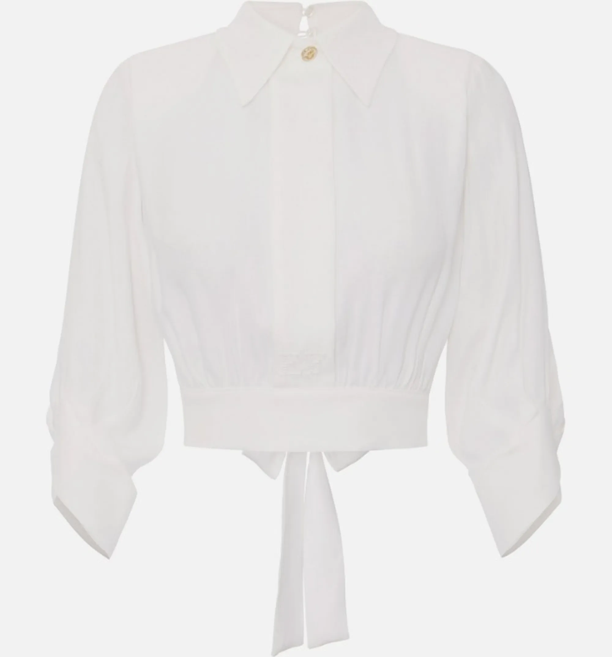 Elisabetta Franchi B'Georgette Shirt With Satin' Ivory Ca14761E2 172214