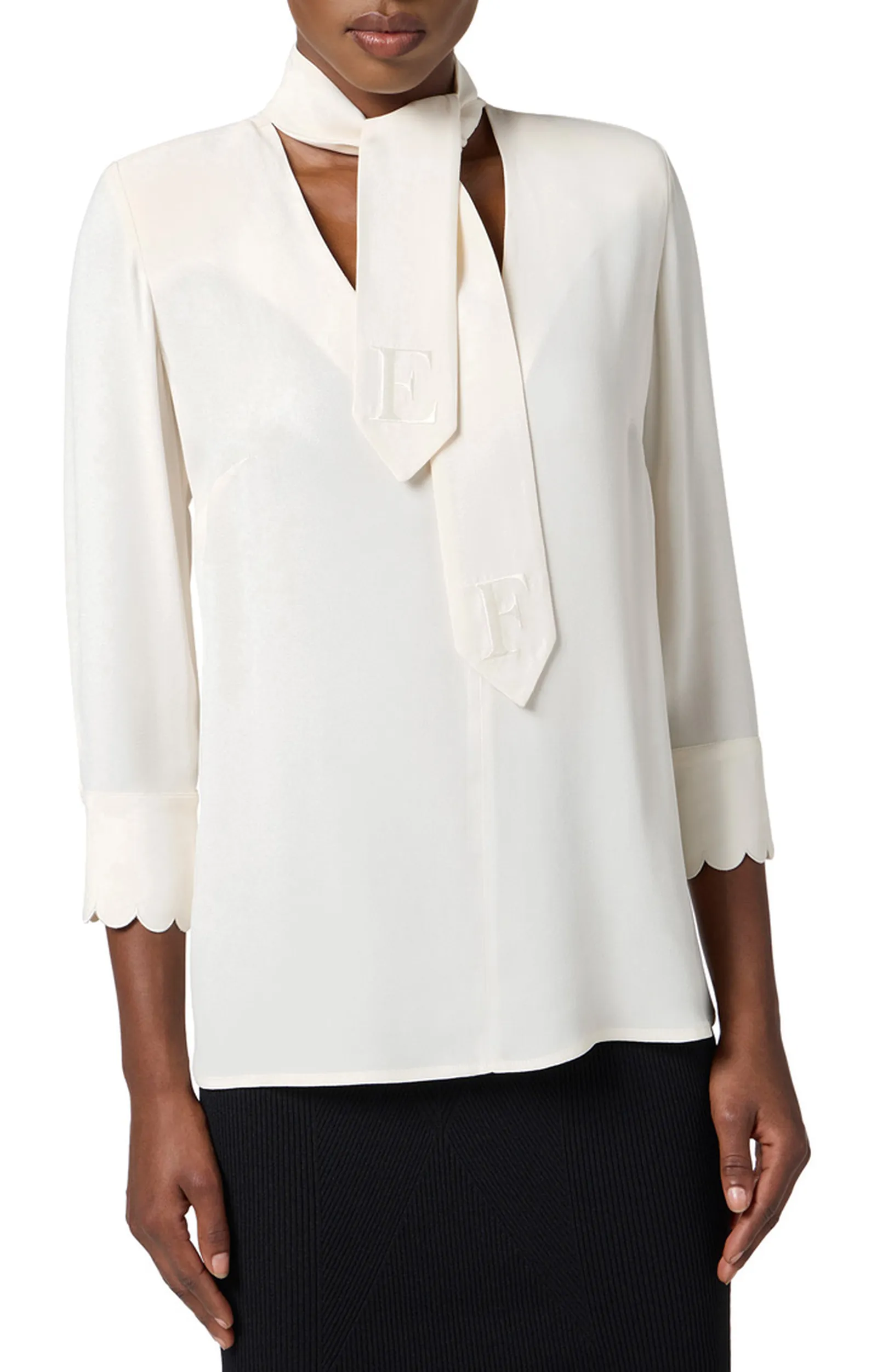 Elisabetta Franchi Camicia In Georgette Con Fusciacca Ca08956E2 153763
