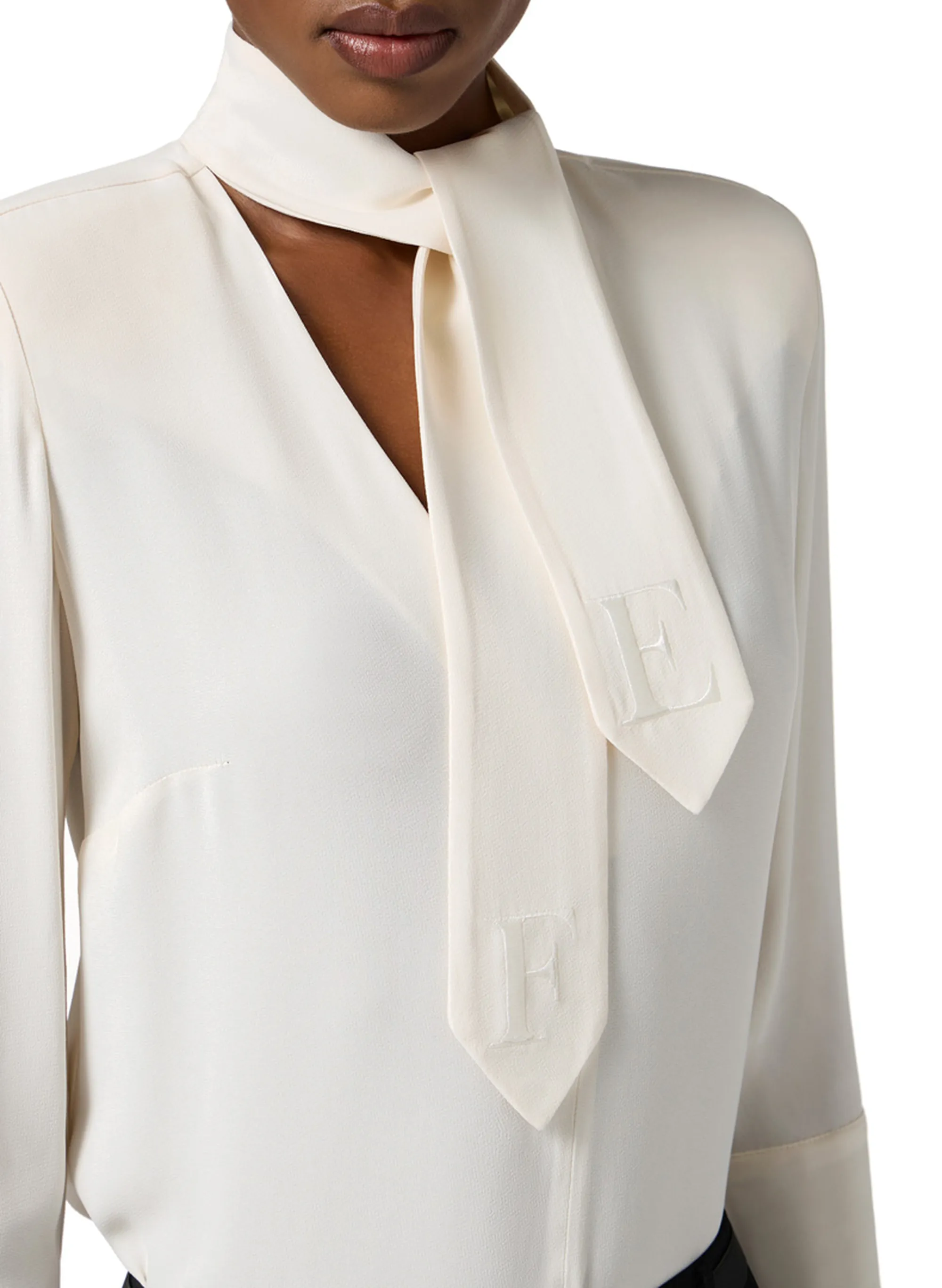 Elisabetta Franchi Camicia In Georgette Con Fusciacca Ca08956E2 153765