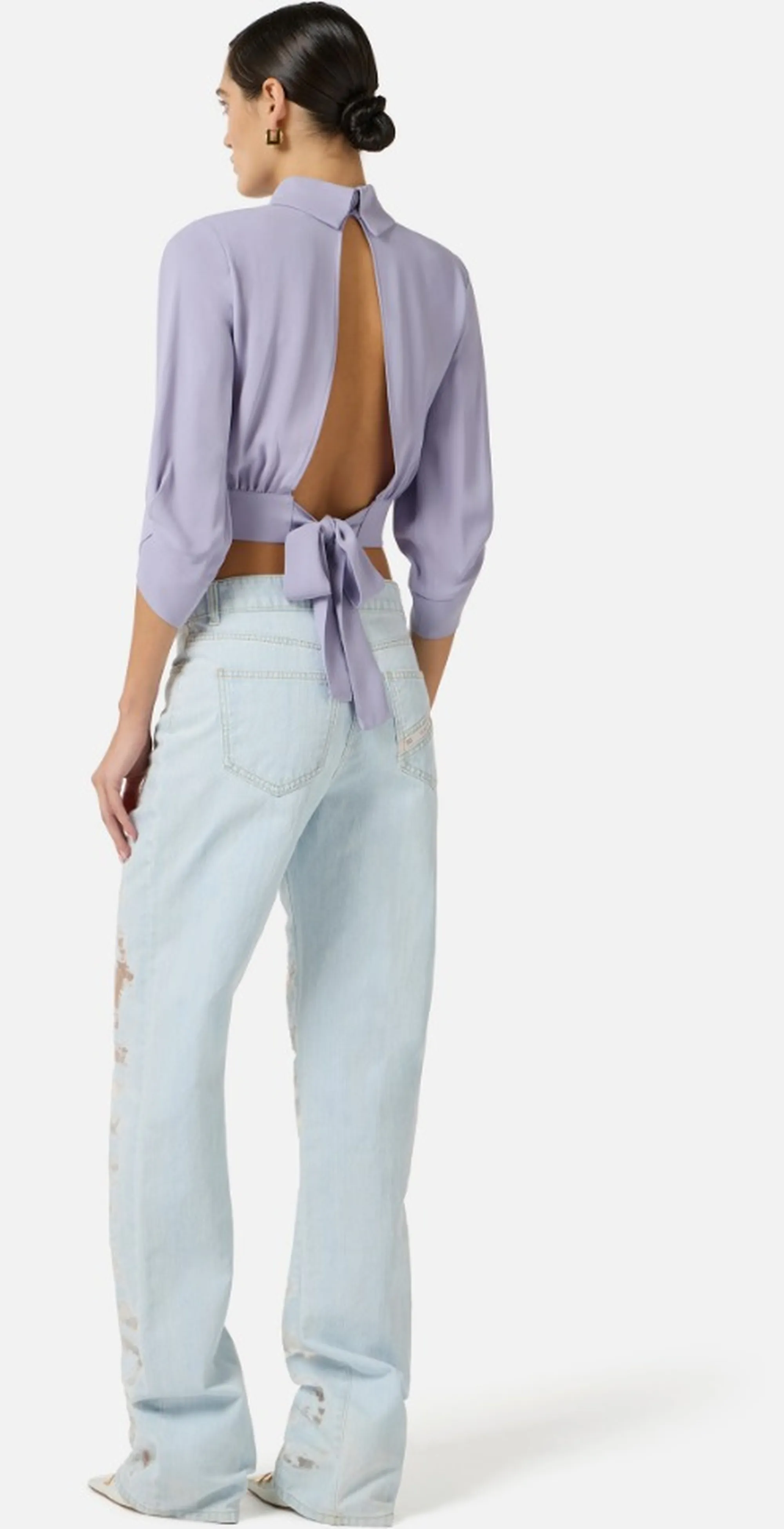 Elisabetta Franchi B'Georgette Shirt With Satin' Small Ca14761E2 172219