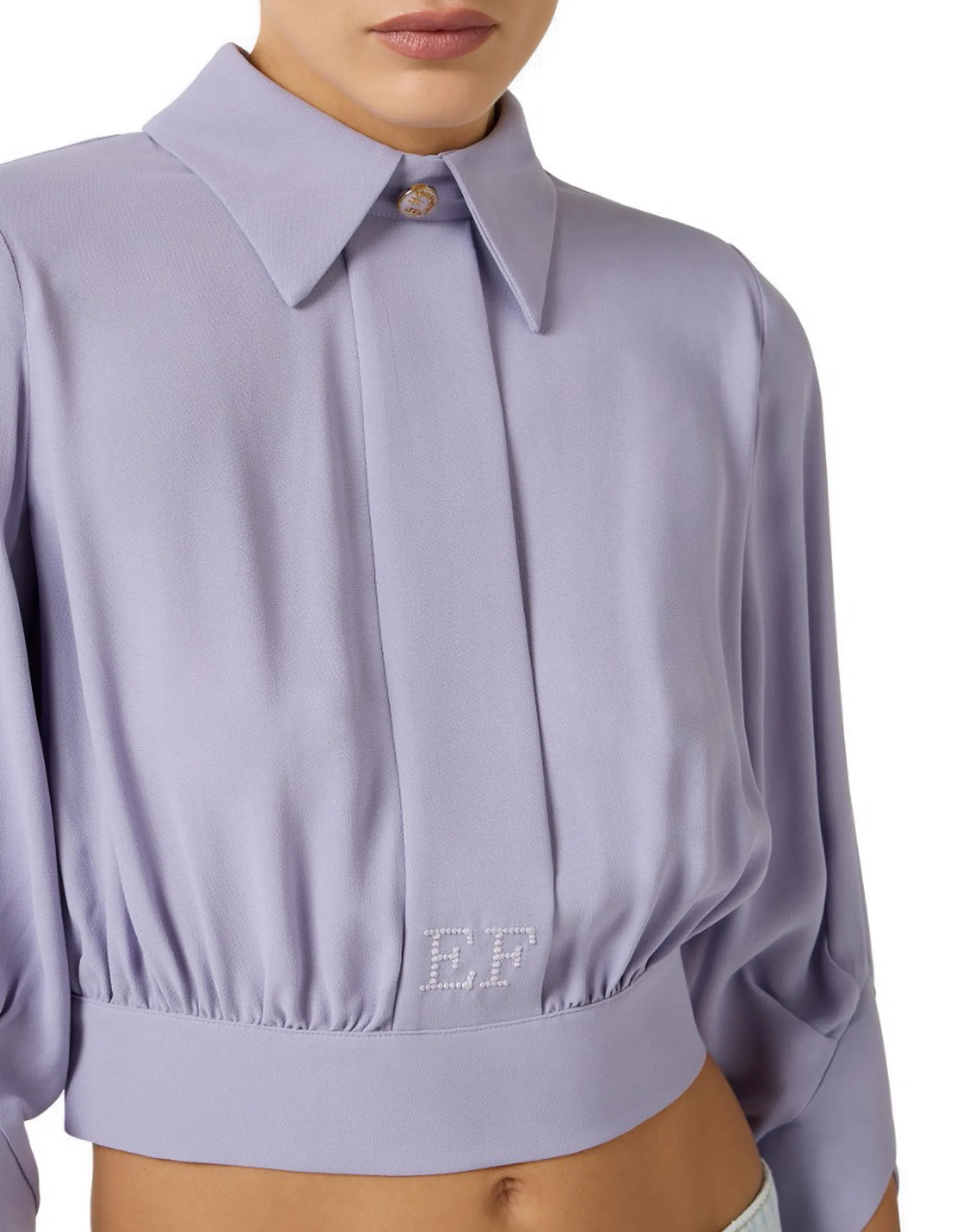 Elisabetta Franchi B'Georgette Shirt With Satin' Small Ca14761E2 178355