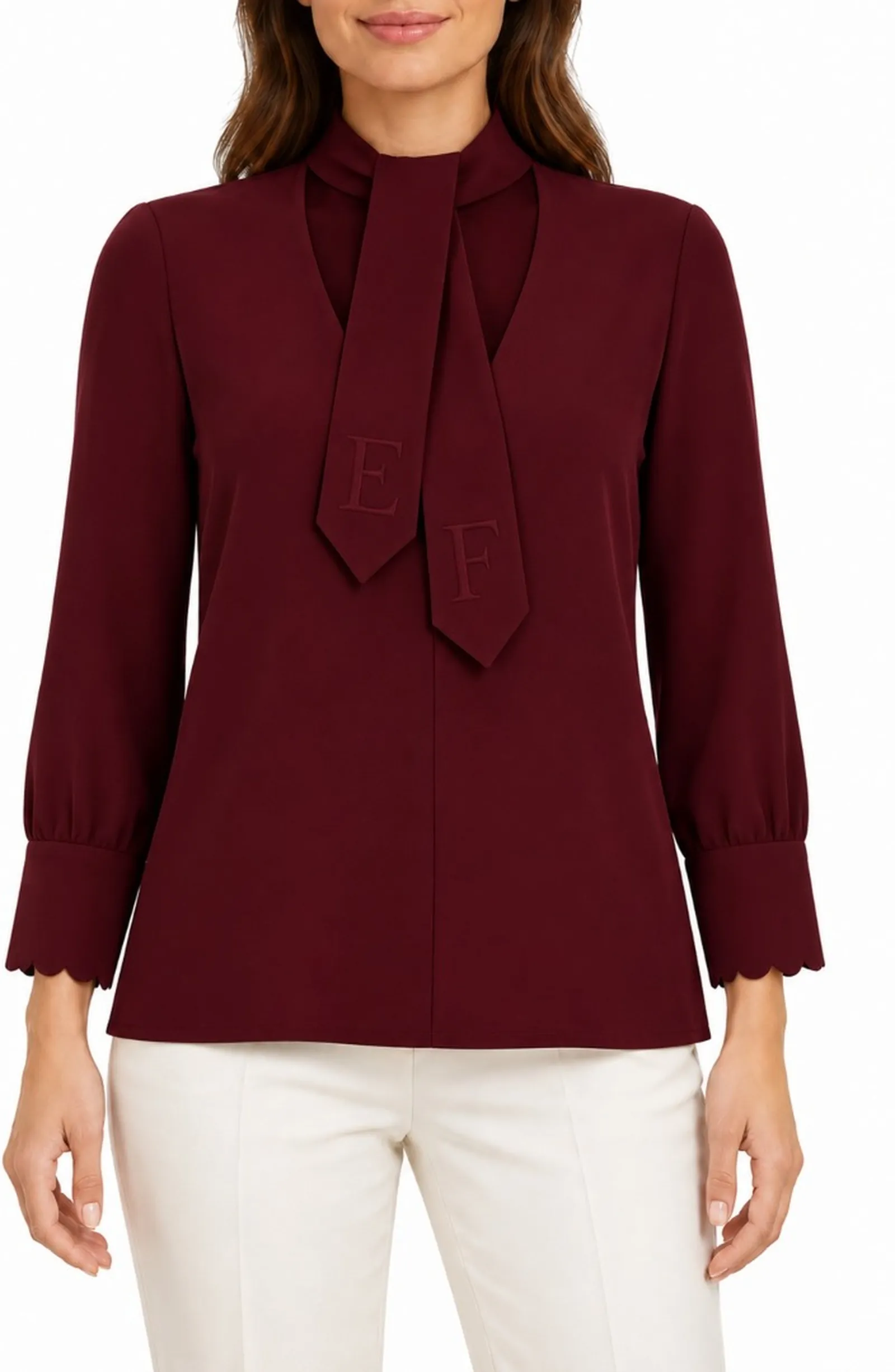 Elisabetta Franchi Camicia In Georgette Con Fusciacca Merlot Ca08956E2 200058