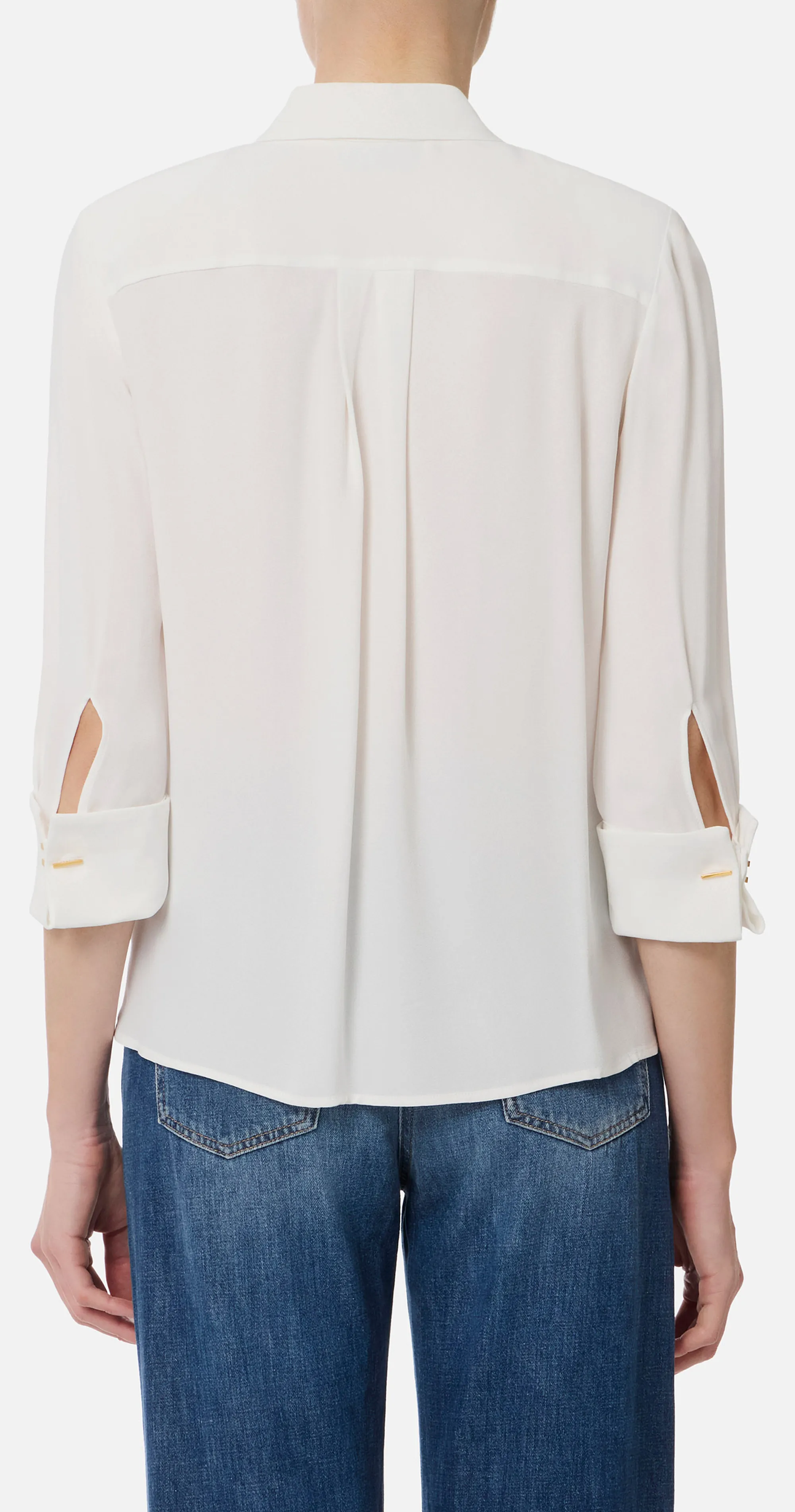 Elisabetta Franchi B'Viscose Georgette Shirt' Ivory Ca12256E2 153110