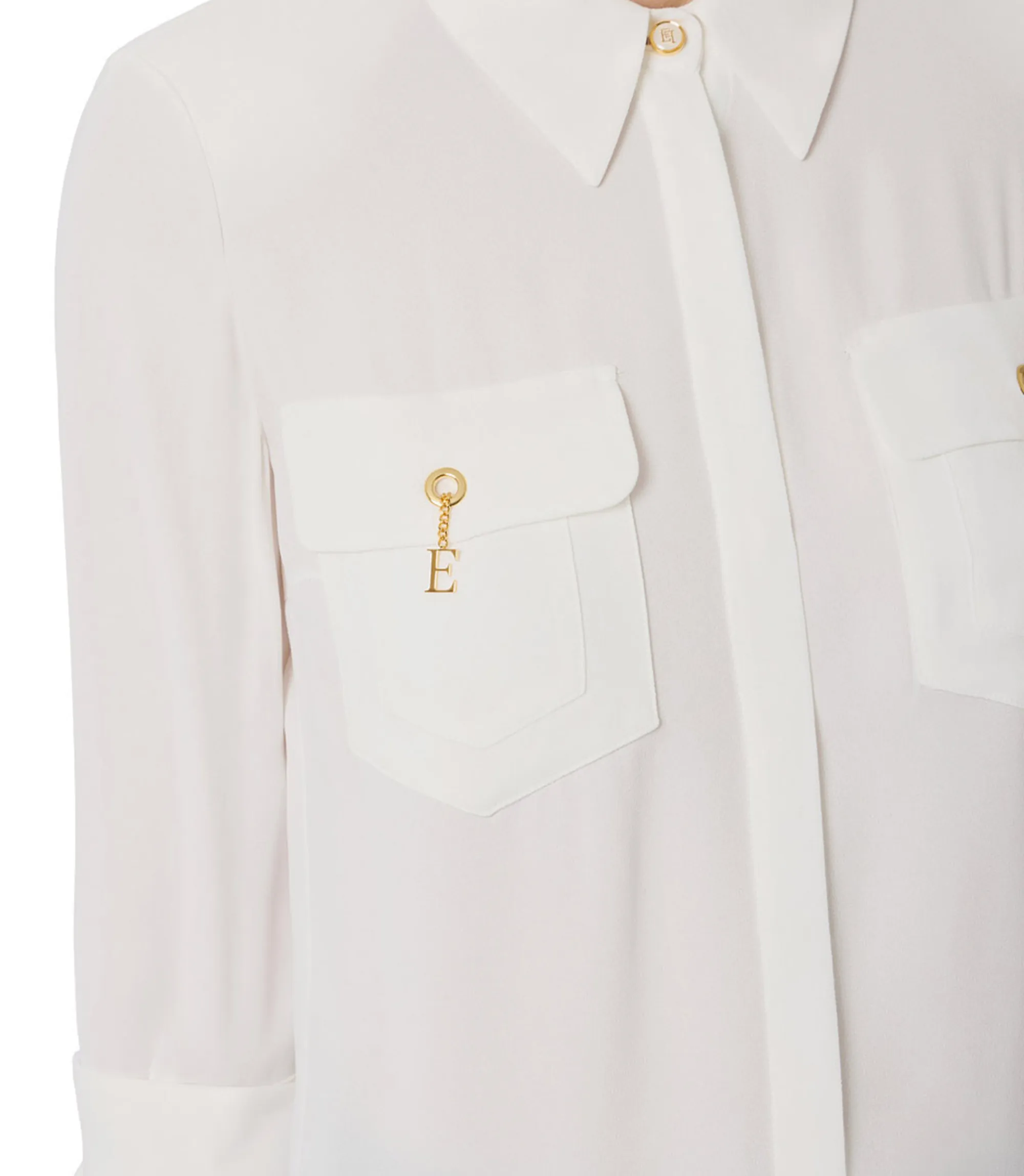 Elisabetta Franchi Camicia In Georgette Di Viscosa Ca12256E2 153728