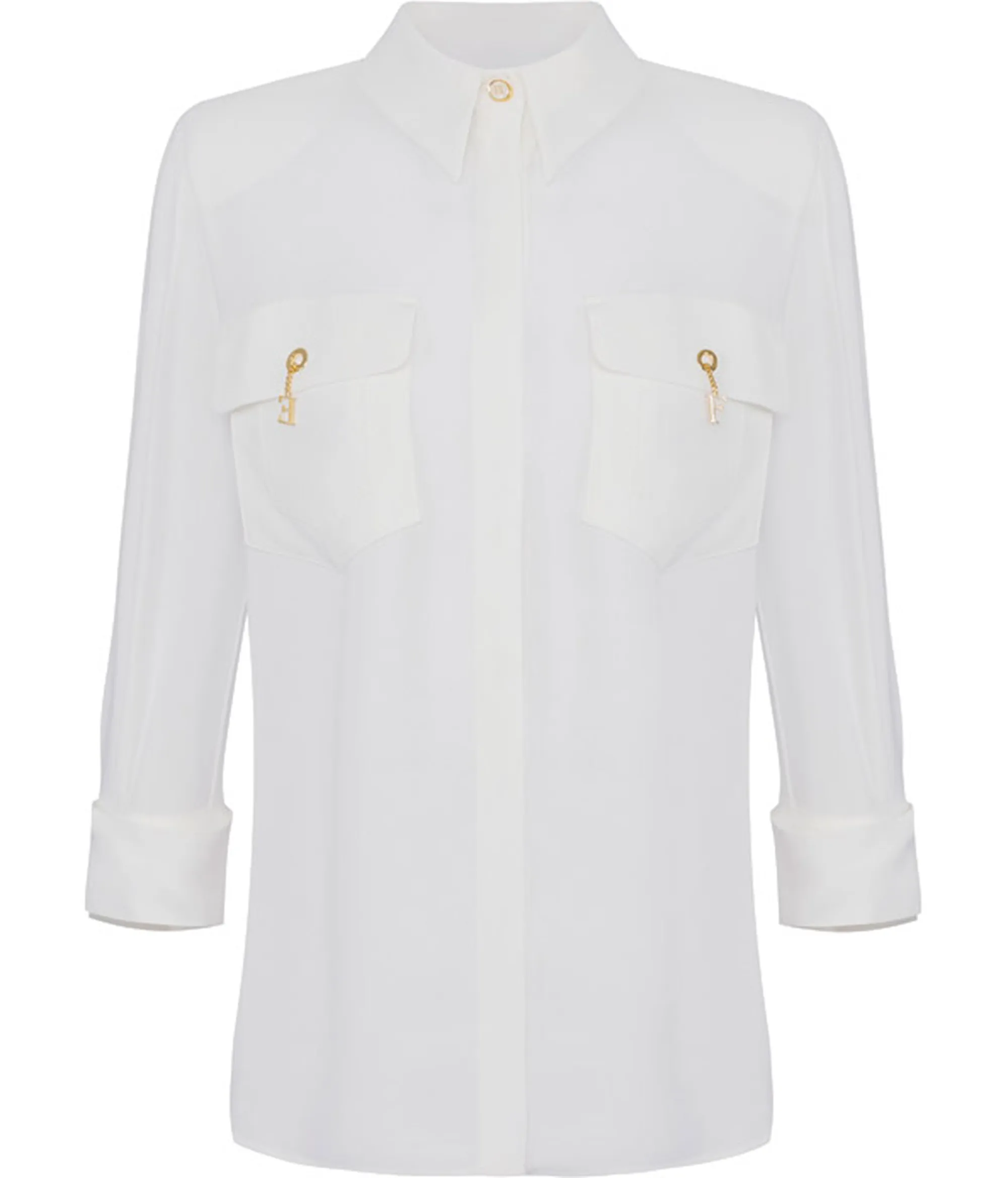 Elisabetta Franchi Camicia In Georgette Di Viscosa Ca12256E2 153729
