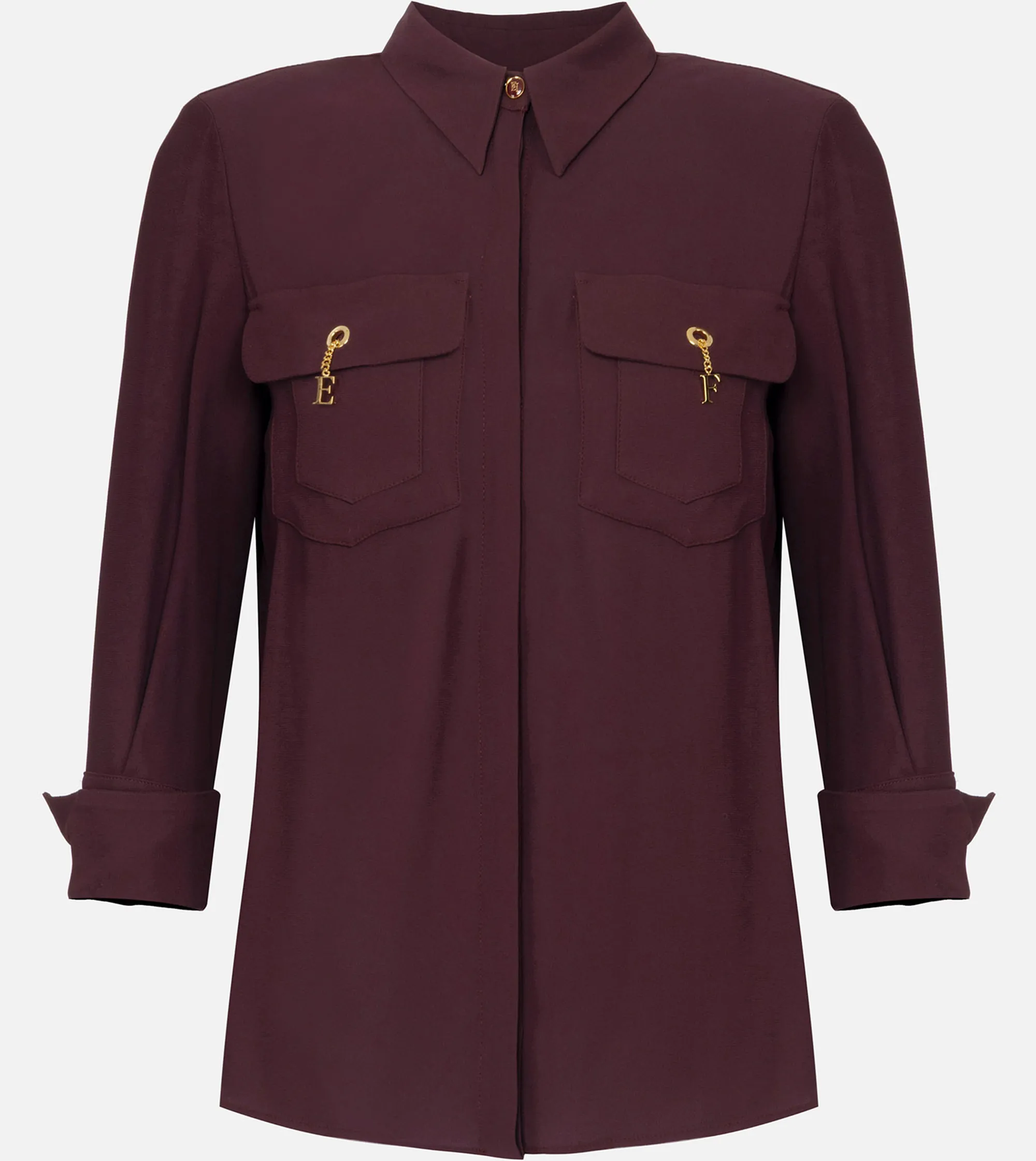 Elisabetta Franchi B'Viscose Georgette Shirt' Merlot Ca12256E2 153106