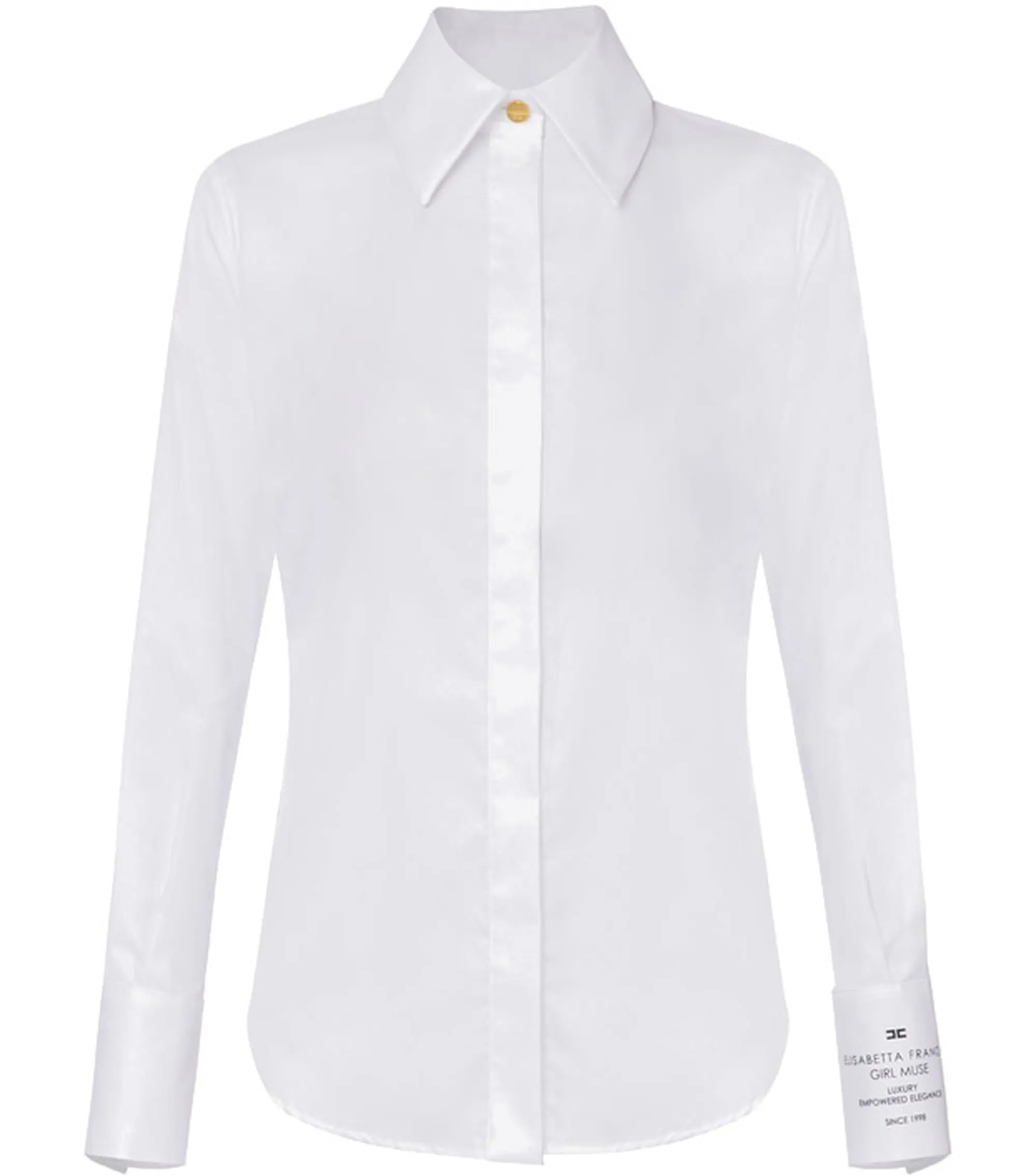 Elisabetta Franchi Camicia In Popeline Di Cotone Con Logo Ca11556E2 153737