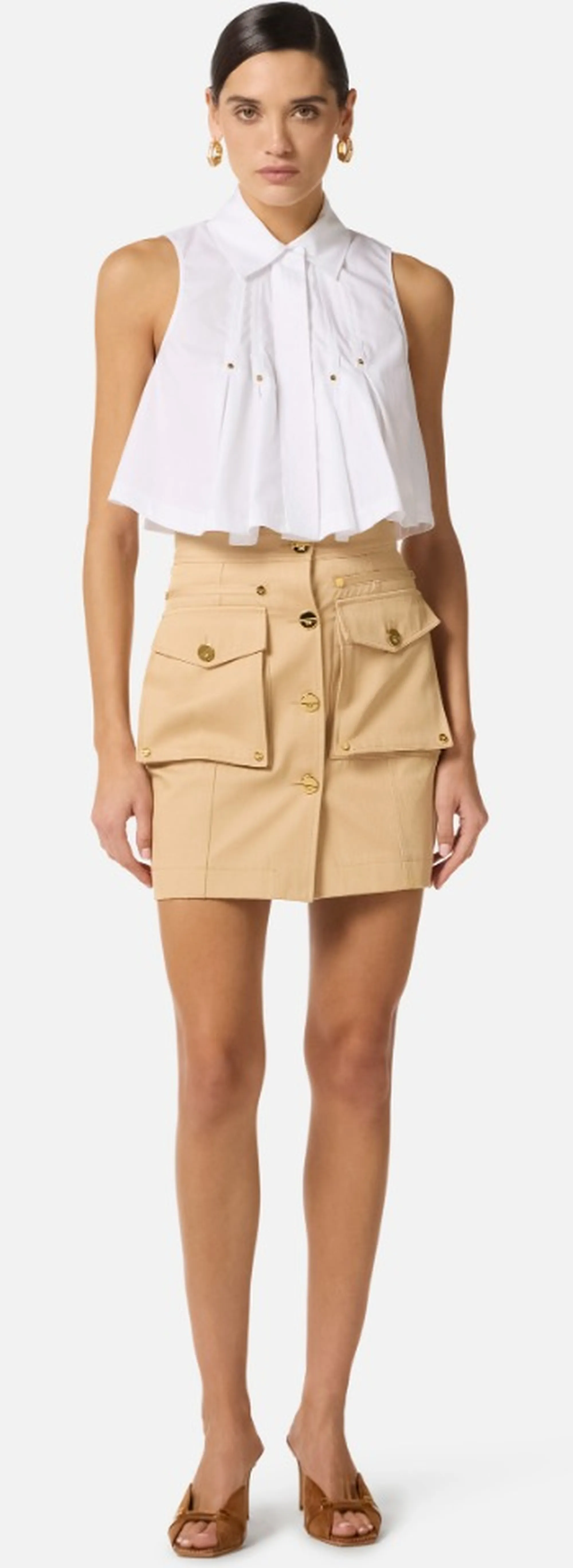 Elisabetta Franchi B'Cotton Poplin Shirt' White Ca16362E2 172062