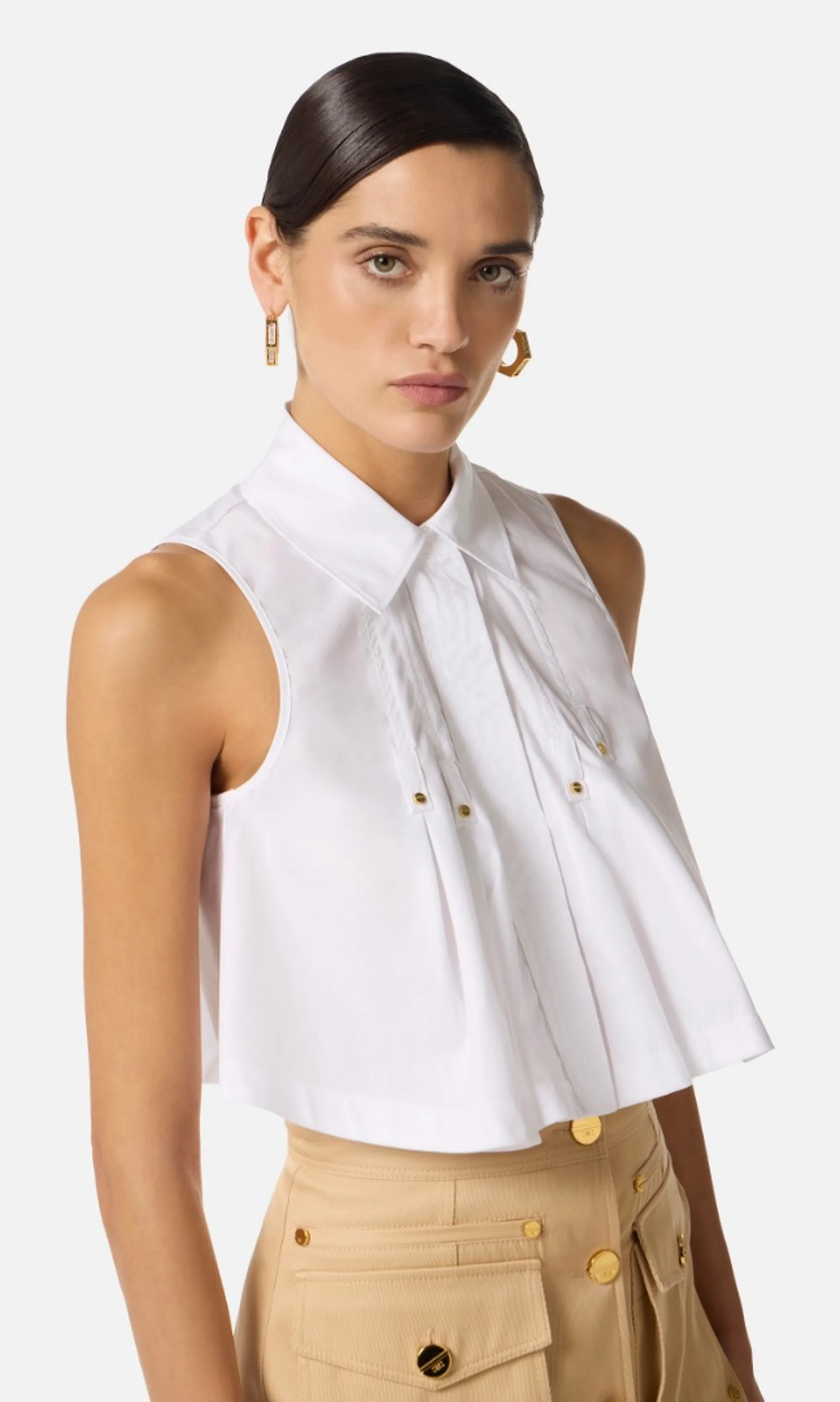 Elisabetta Franchi B'Cotton Poplin Shirt' White Ca16362E2 172063