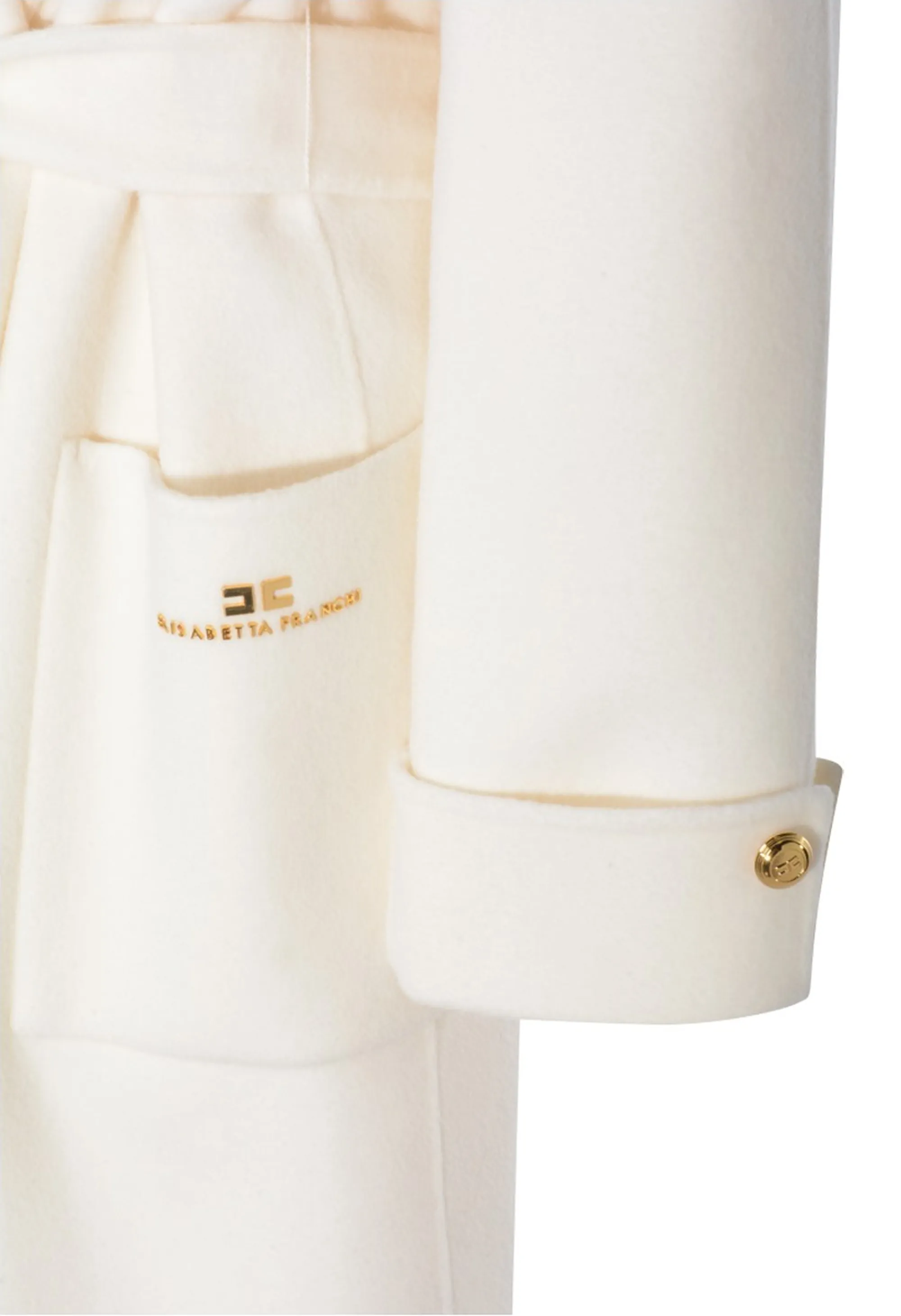 Elisabetta Franchi B'Double Wool Blend Coat' Milk Cp68D56E2 159192