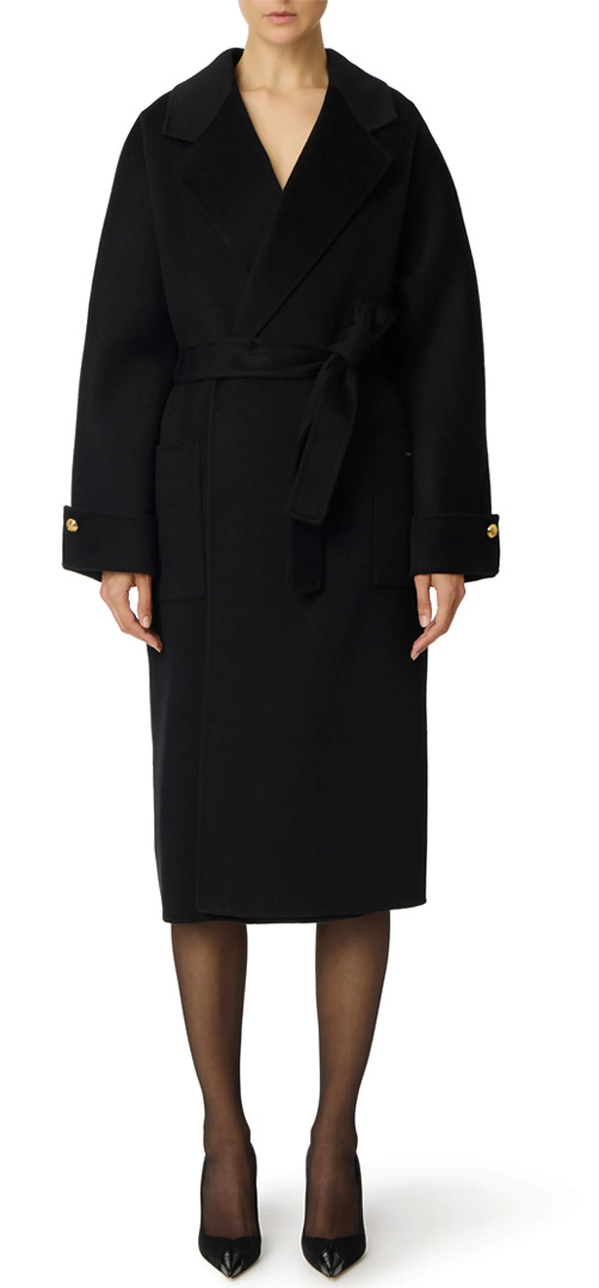 Elisabetta Franchi B'Double Wool Blend Coat' Black Cp68D56E2 160260