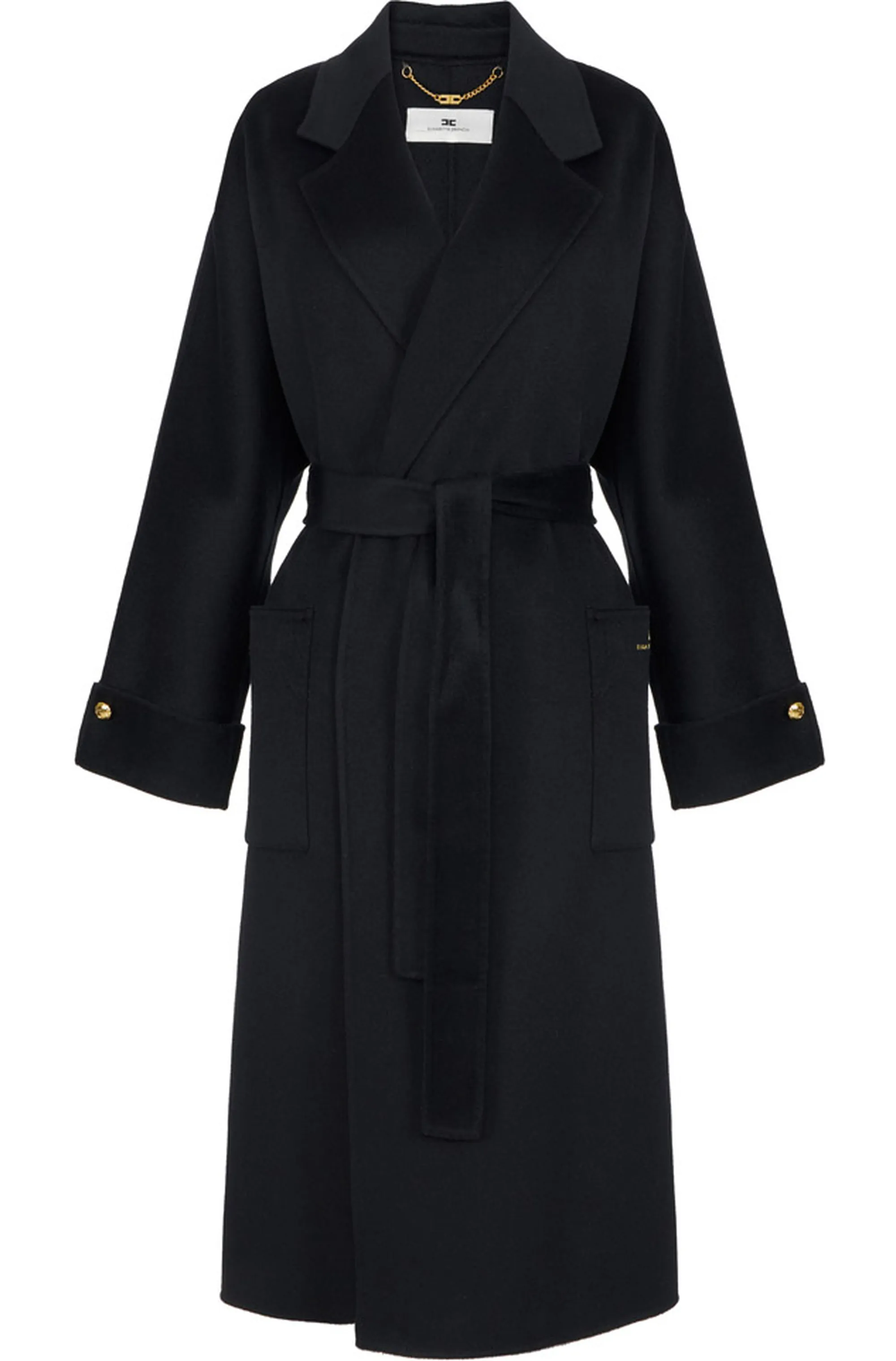 Elisabetta Franchi B'Double Wool Blend Coat' Black Cp68D56E2 160261