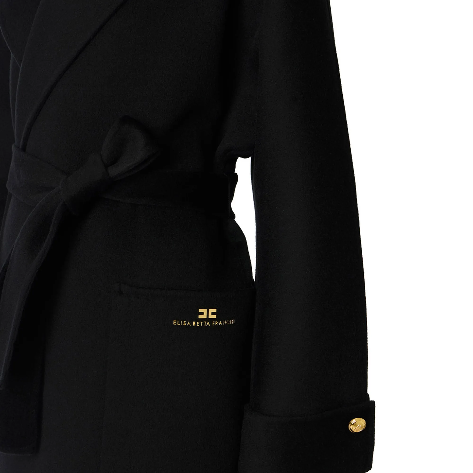 Elisabetta Franchi B'Double Wool Blend Coat' Black Cp68D56E2 160263