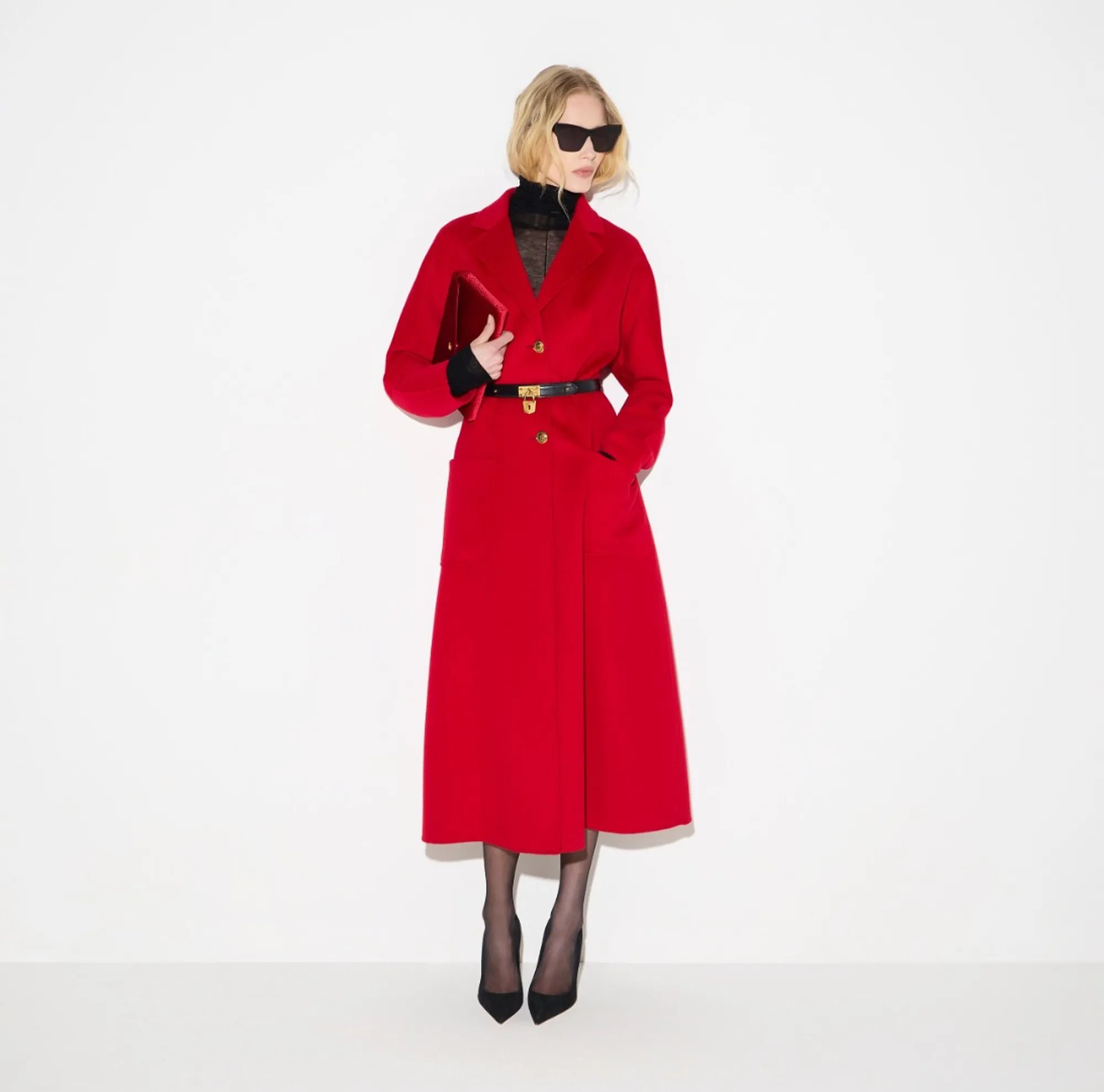 Elisabetta Franchi B'Double Cloth Coat With Belt' Red Cp03D67E2 188340