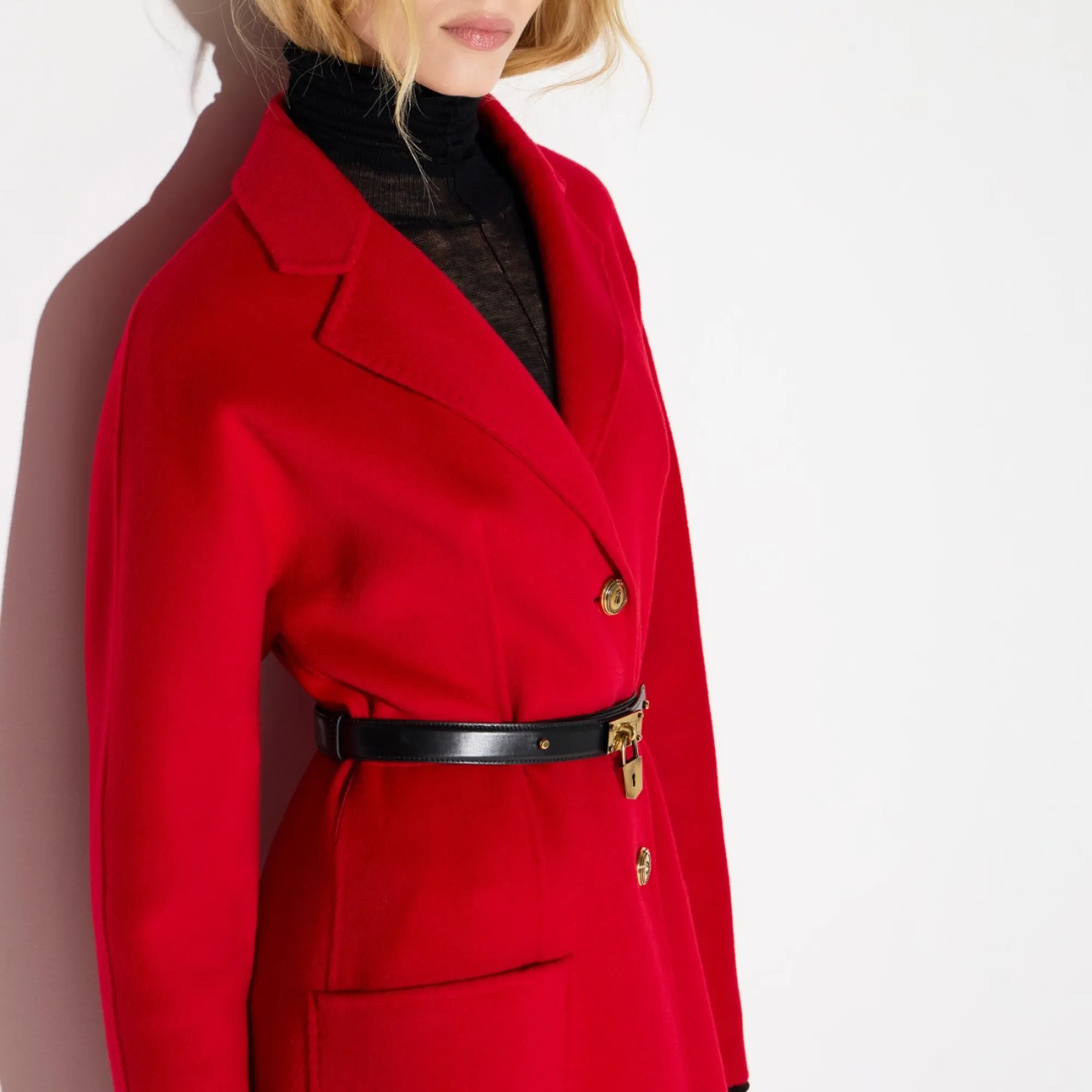 Elisabetta Franchi B'Double Cloth Coat With Belt' Red Cp03D67E2 188342