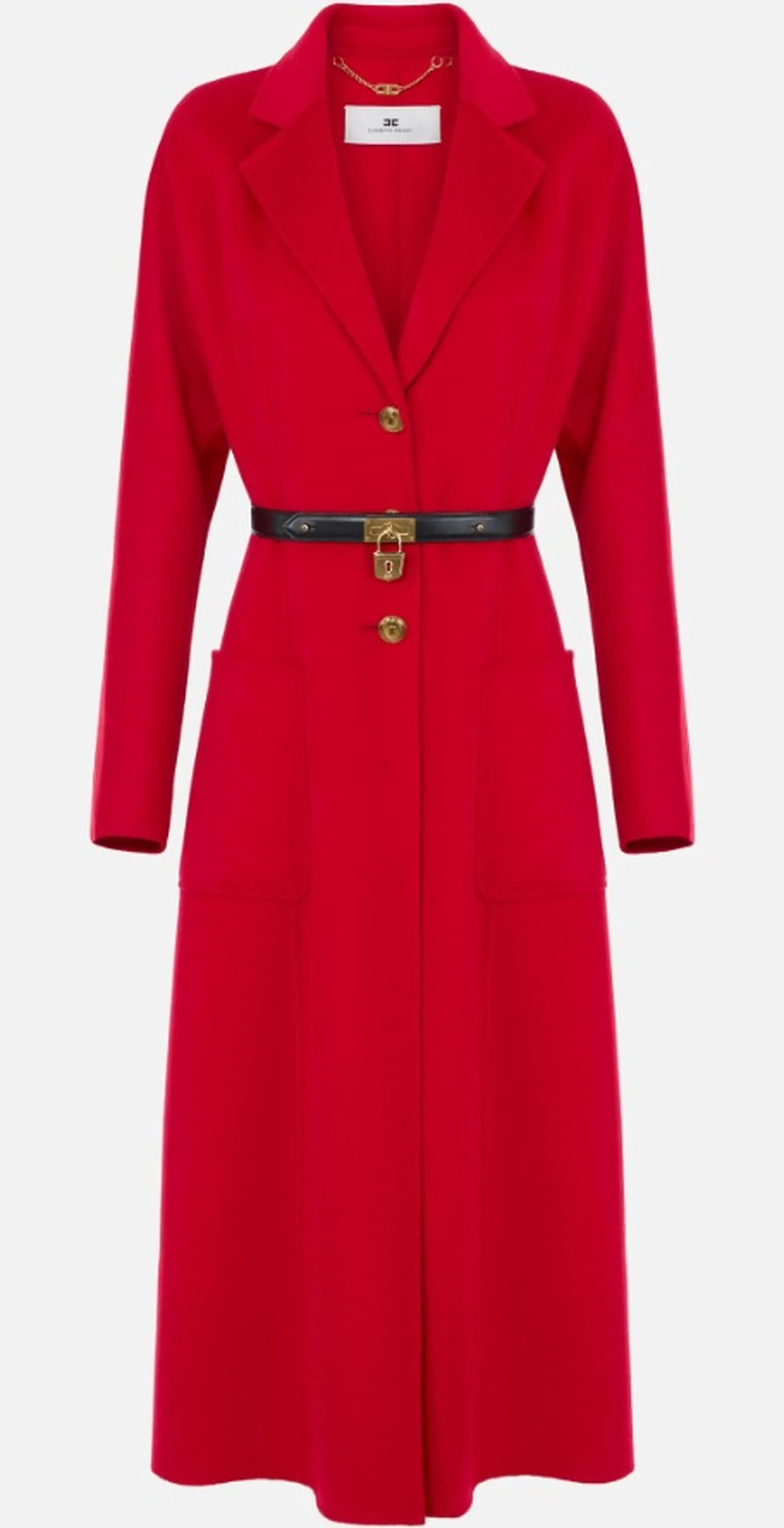 Elisabetta Franchi B'Double Cloth Coat With Belt' Red Cp03D67E2 188344