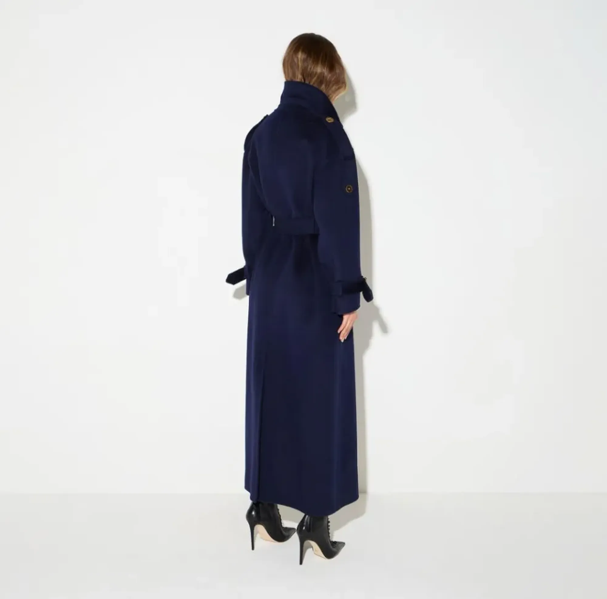 Elisabetta Franchi B'Double Wool Cloth Coat With Buttons' Blu Cp02D66E2 184525