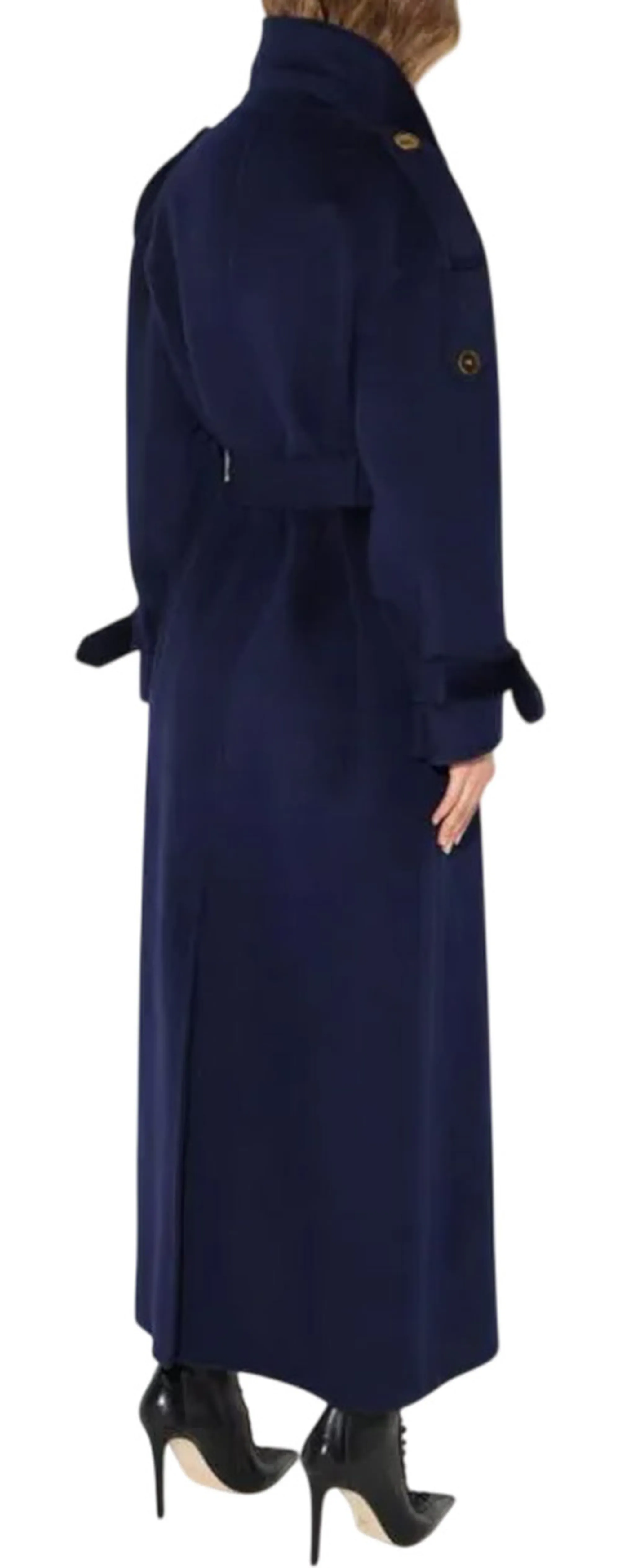 Elisabetta Franchi B'Double Wool Cloth Coat With Buttons' Blu Cp02D66E2 185133