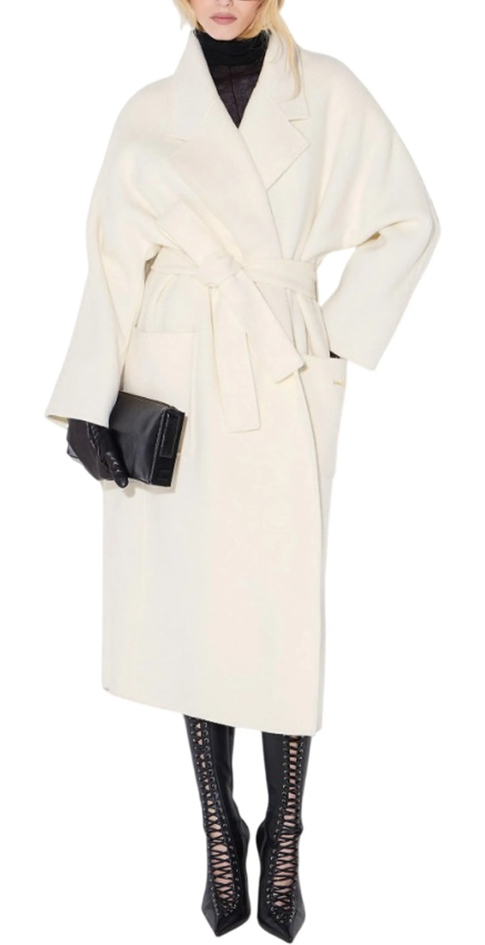 Elisabetta Franchi Cappotto In Pannoi Double Di Lana Burro Cp01D66E2 185118