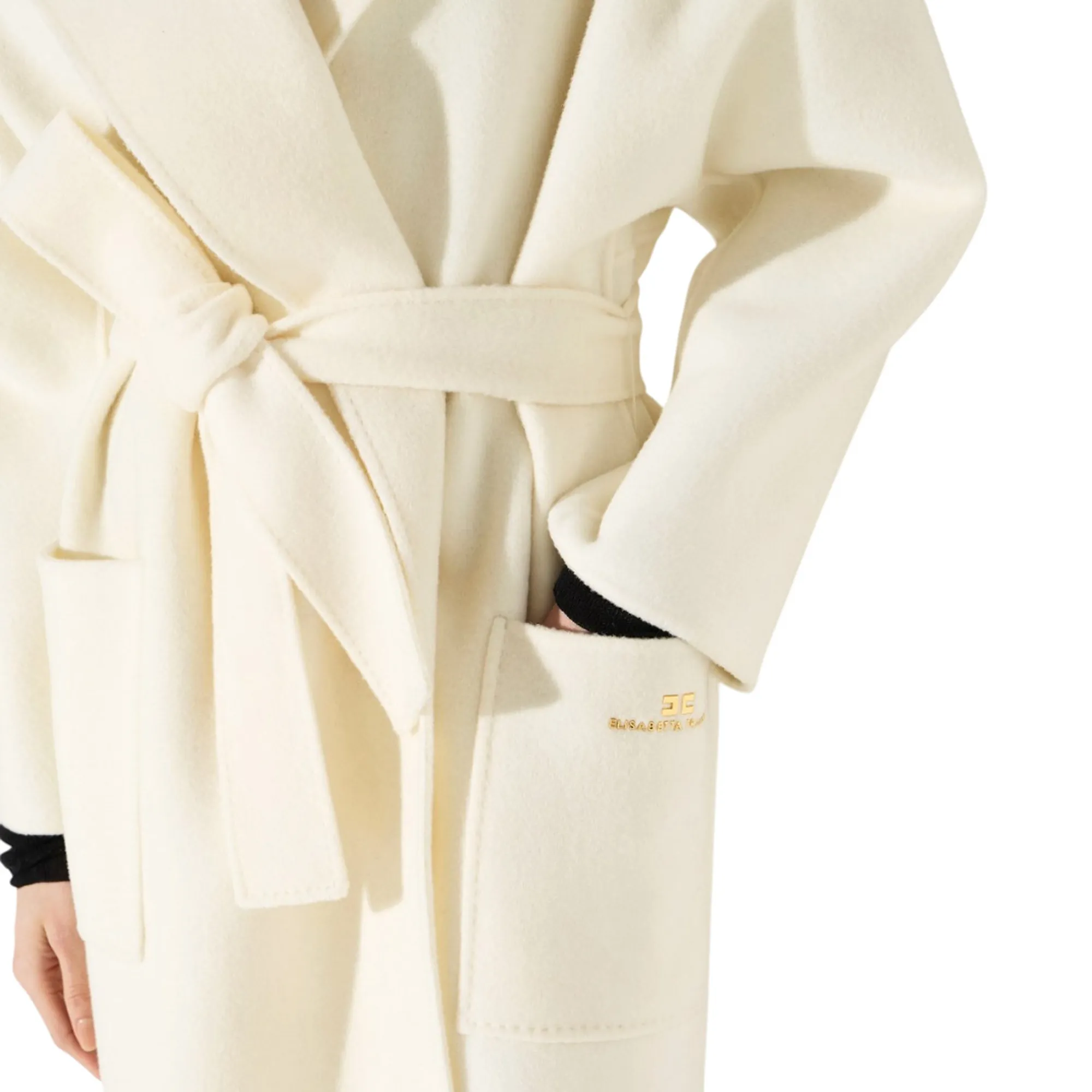 Elisabetta Franchi B'Double Wool Pannoi Coat' Butter Cp01D66E2 185124