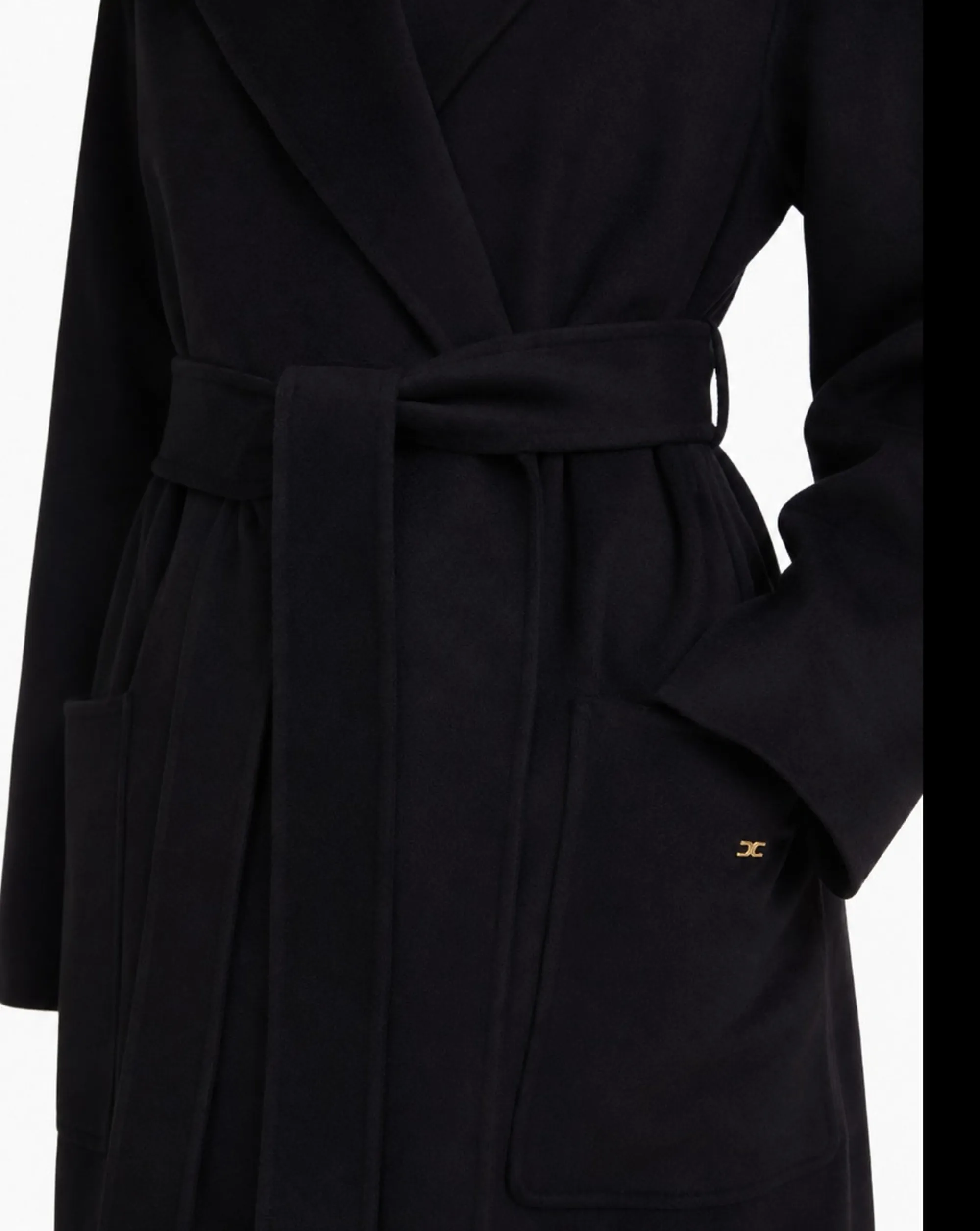 Elisabetta Franchi B'Double Wool Pannoi Coat' Black Cp01D66E2 185234