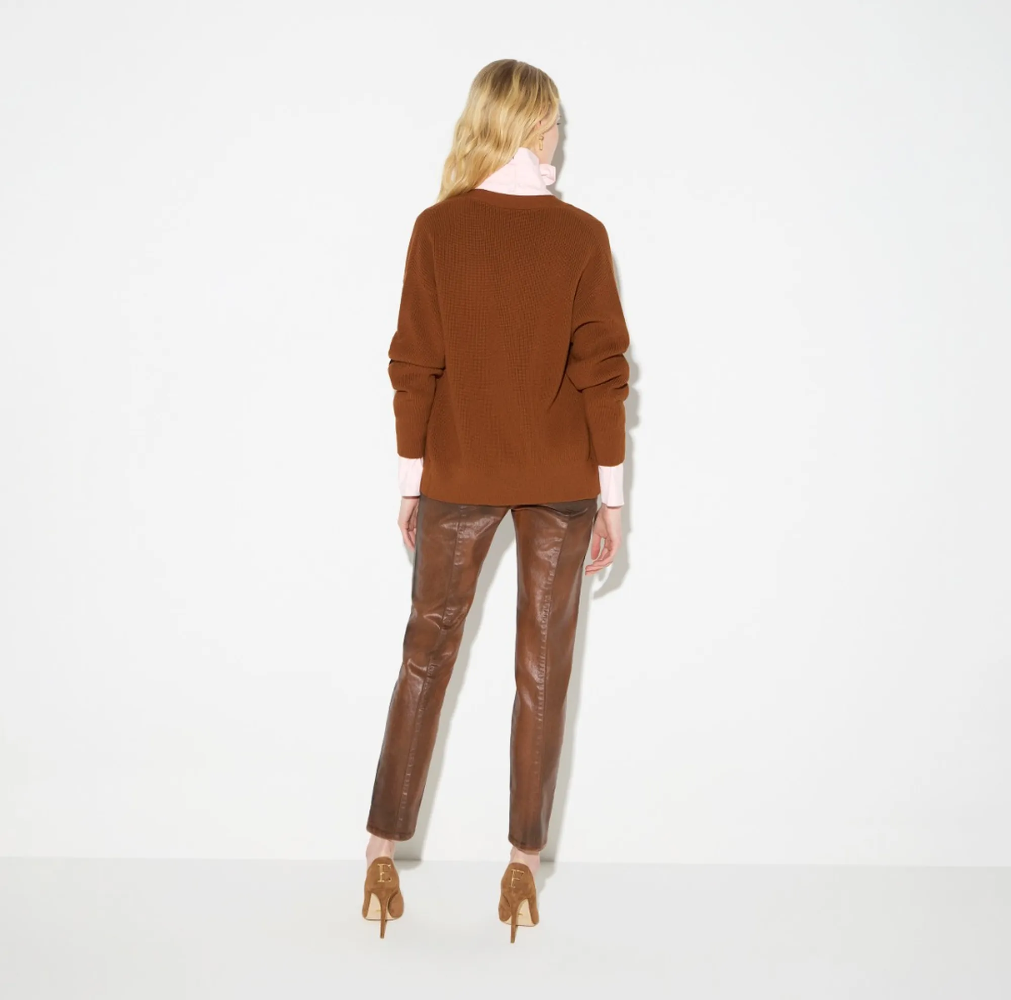 Elisabetta Franchi Cardigan In Maglia Con Bottoni Gioiello Sigaro Mk01S66E2 184685