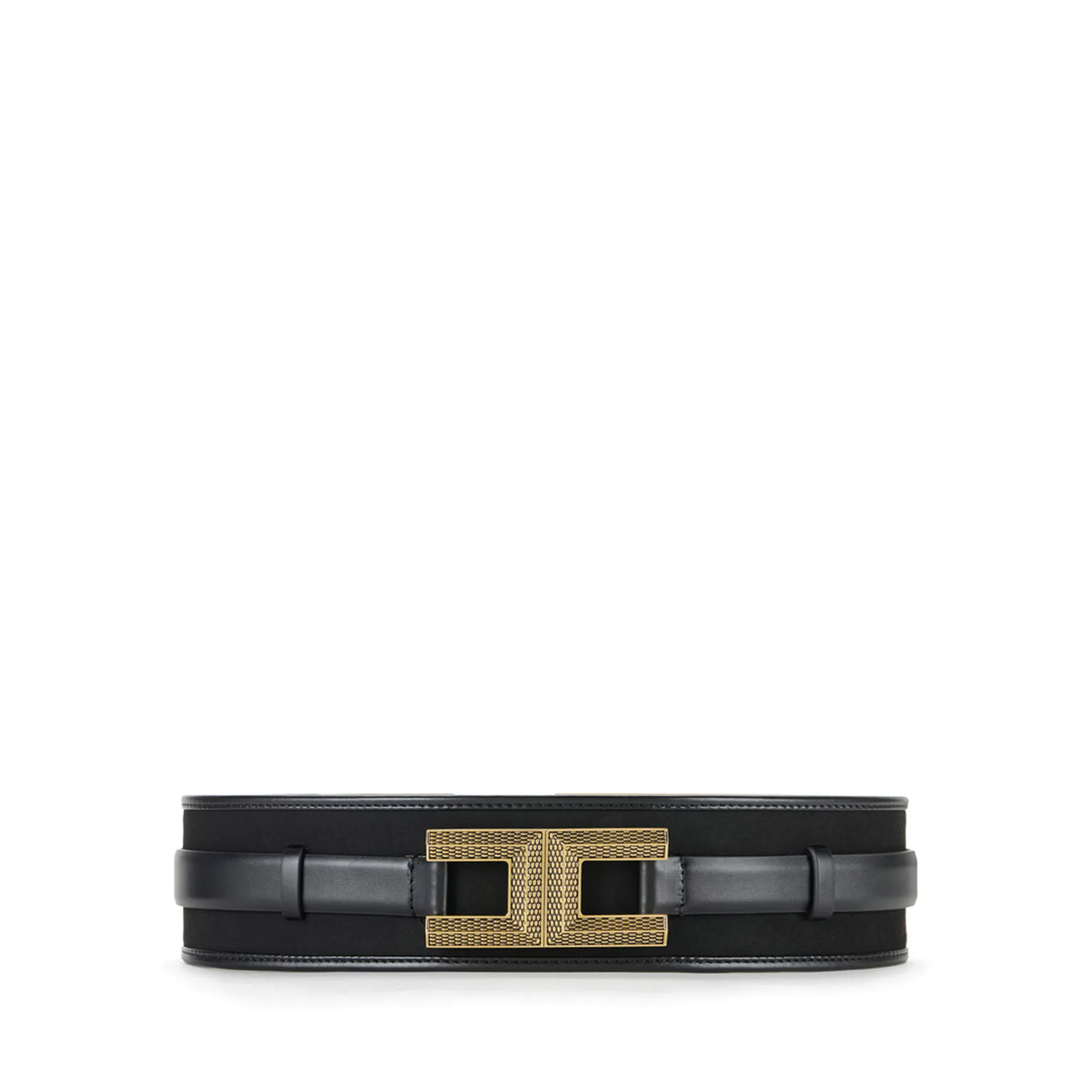 Elisabetta Franchi Cintura Con Logo A Trama Snake Nero Ct52S57E2 153894