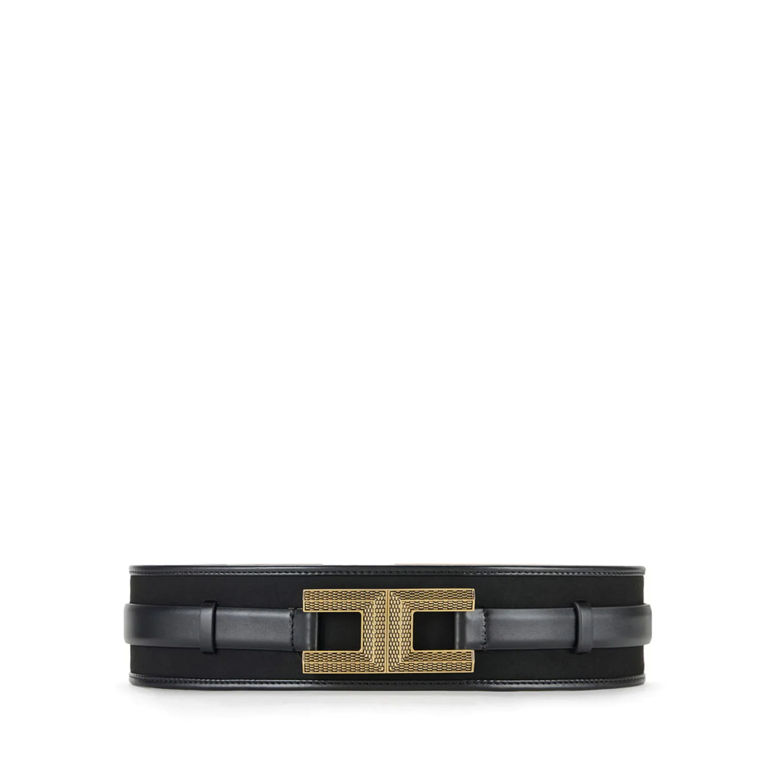 Elisabetta Franchi Cintura Con Logo A Trama Snake Nero Ct52S57E2 153894