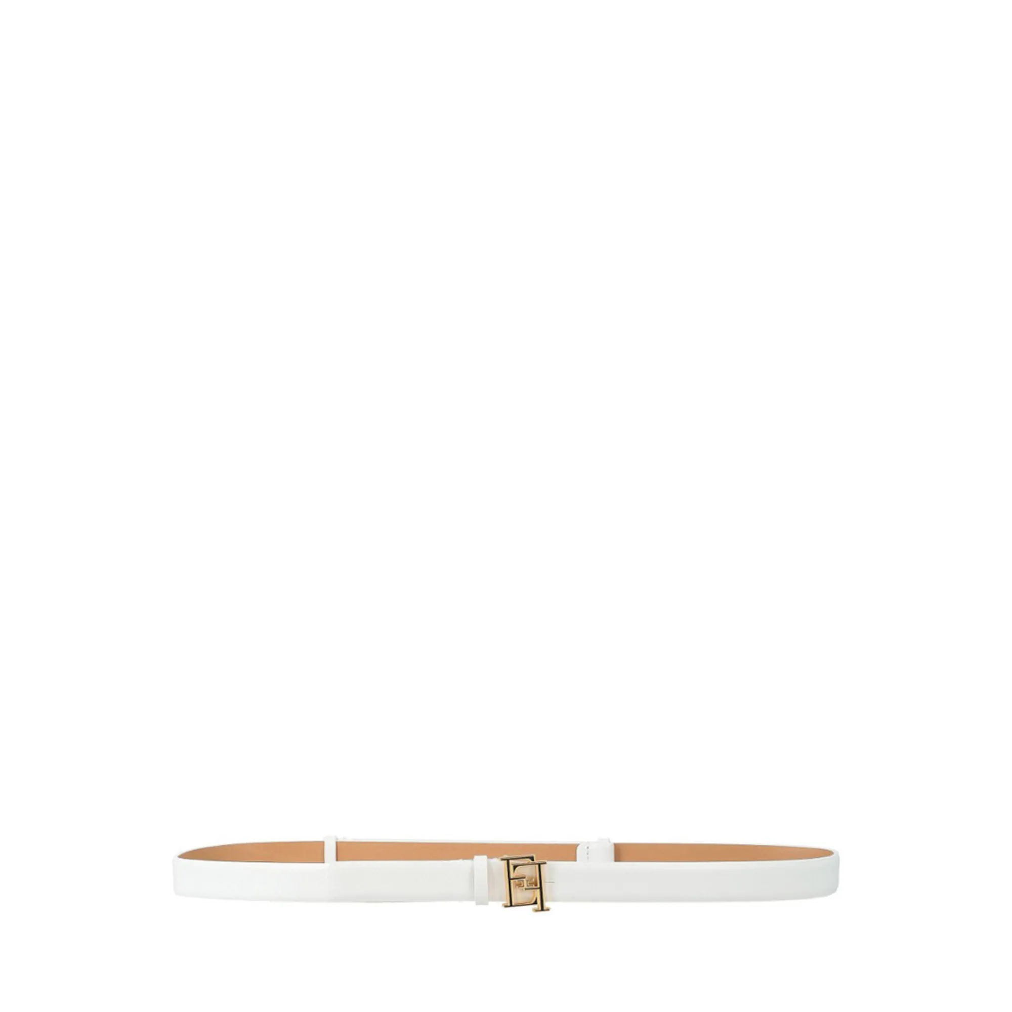 Elisabetta Franchi Cintura In Pelle Con Fibbia Avorio Ct92S61E2 179790