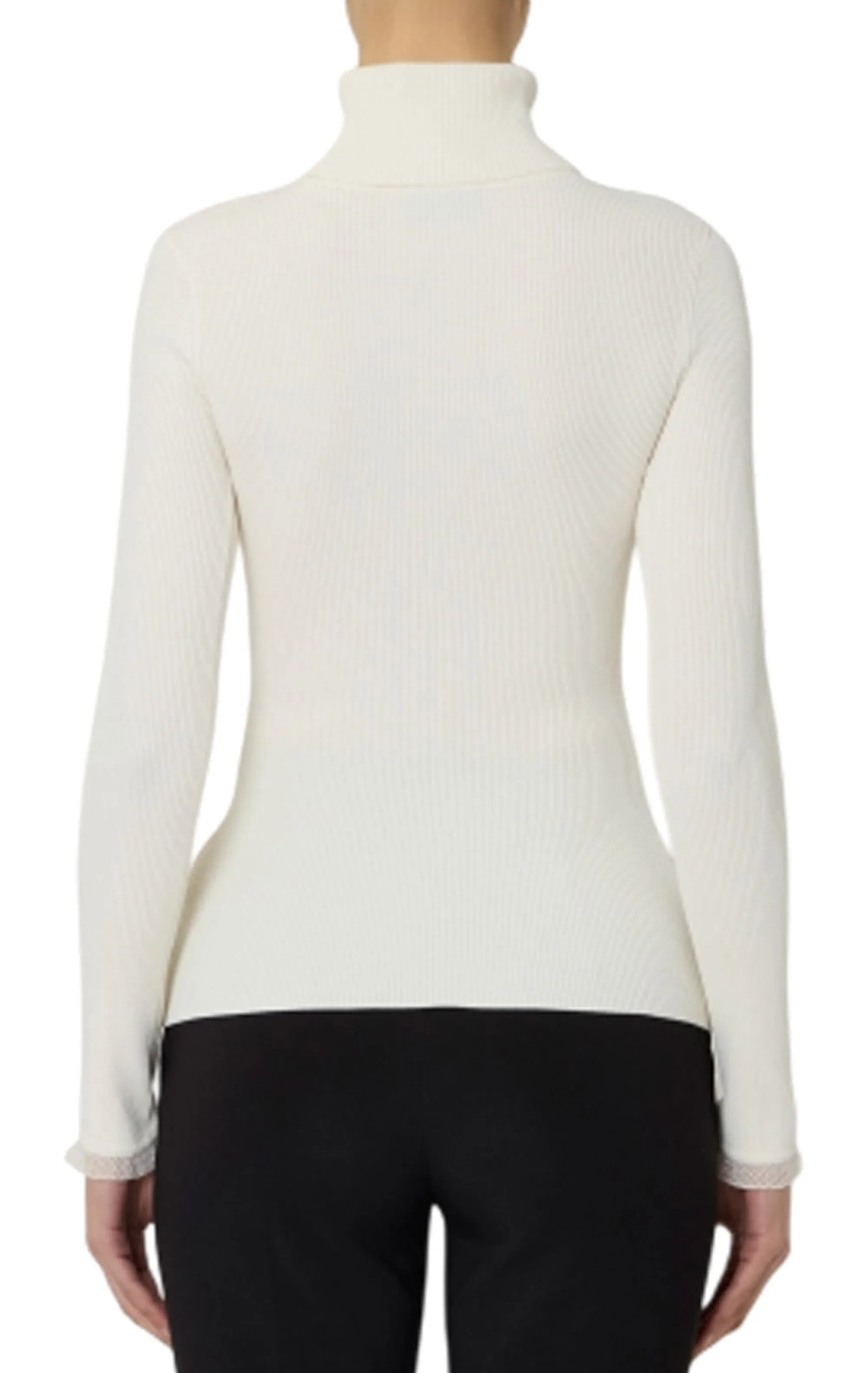 Elisabetta Franchi Dolcevita In Maglia A Coste Con Logo Burro Mk22B66E2 185051