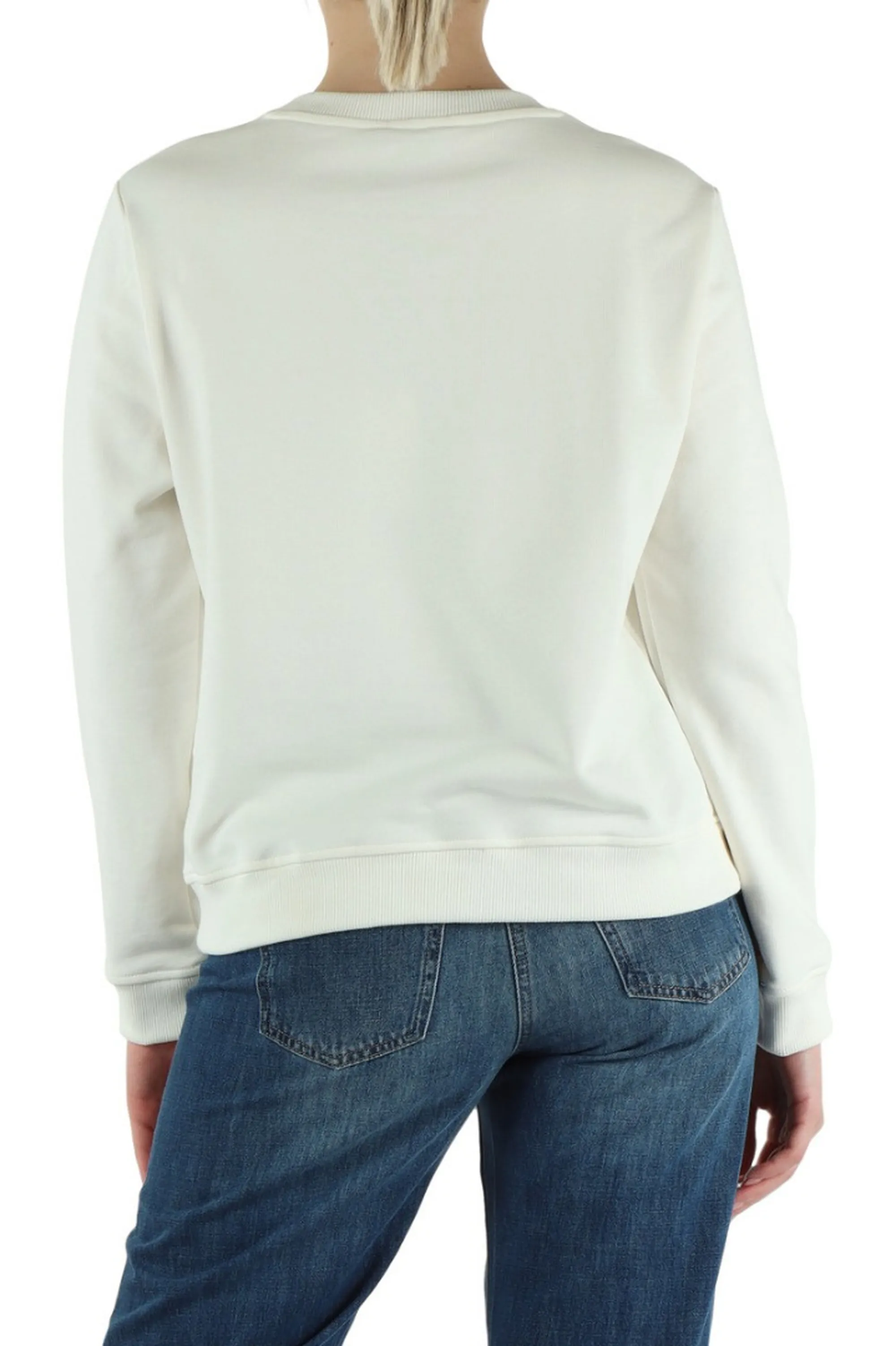 Elisabetta Franchi Felpa Con Applicazione Logo Sul Petto Avorio Md03P61E2 171529