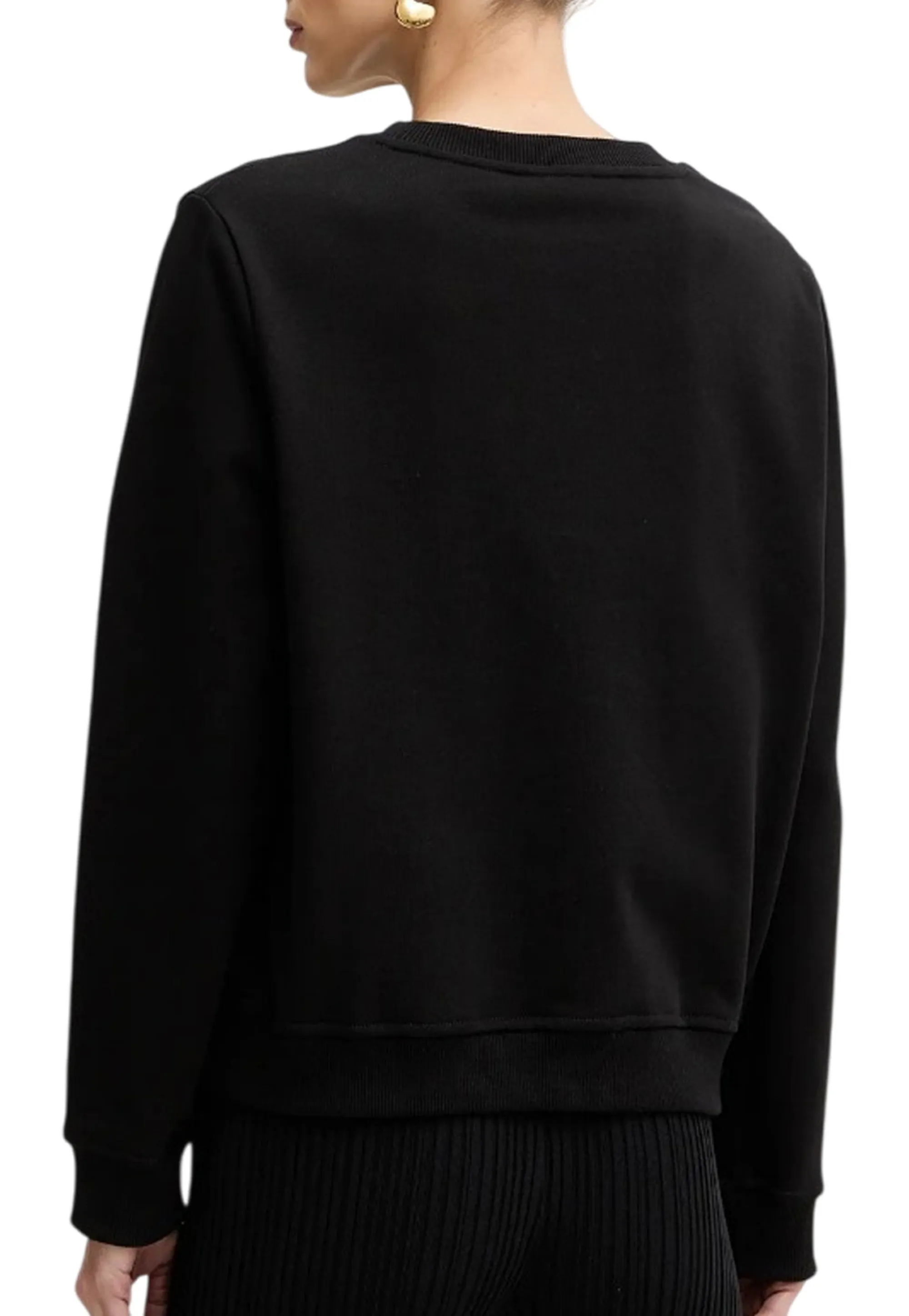 Elisabetta Franchi Felpa Con Applicazione Logo Sul Petto Nero Md03P61E2 178094