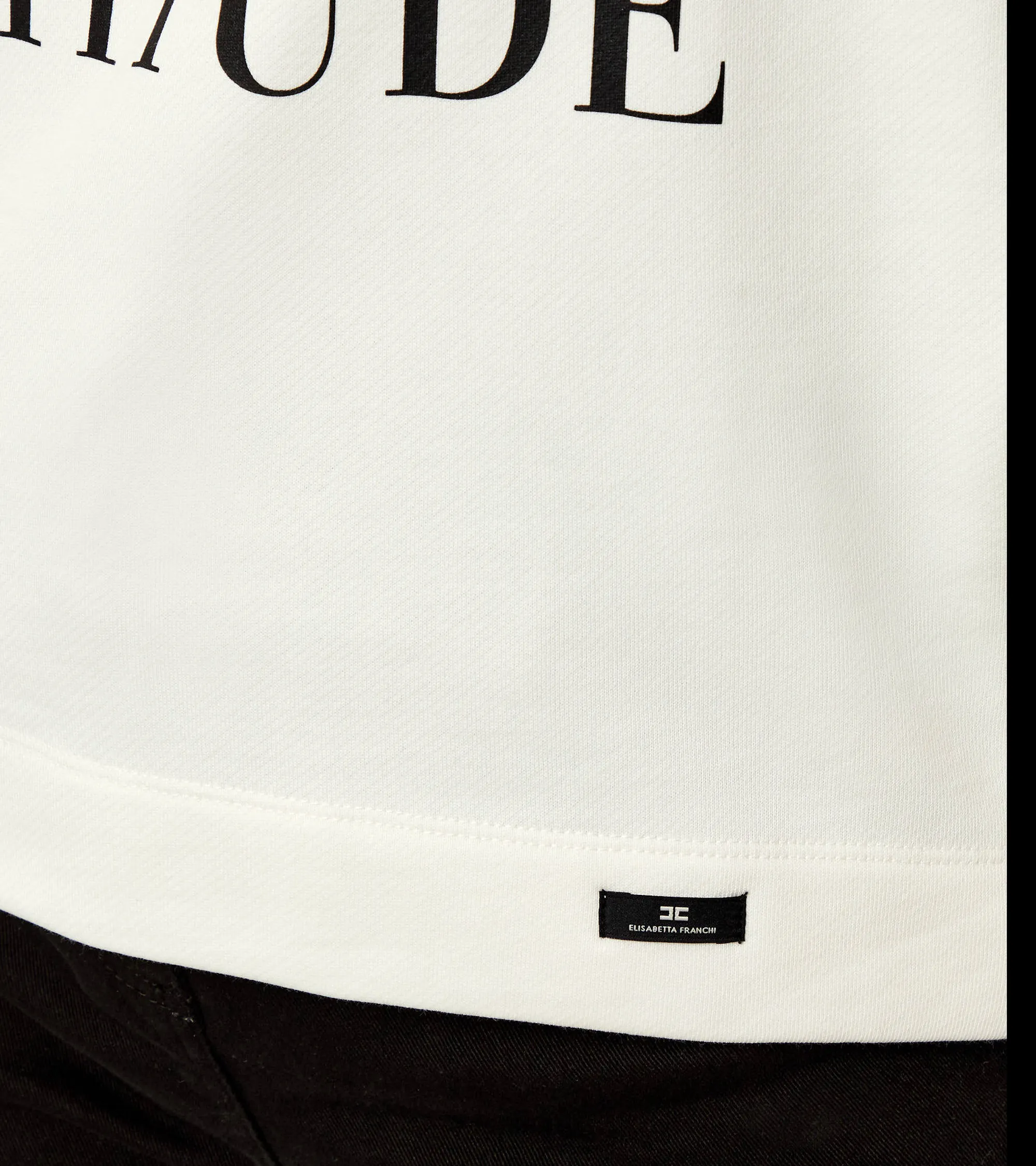 Elisabetta Franchi Felpa In Cotone  Con Stampa Lettering Gesso Md01D56E2 153302