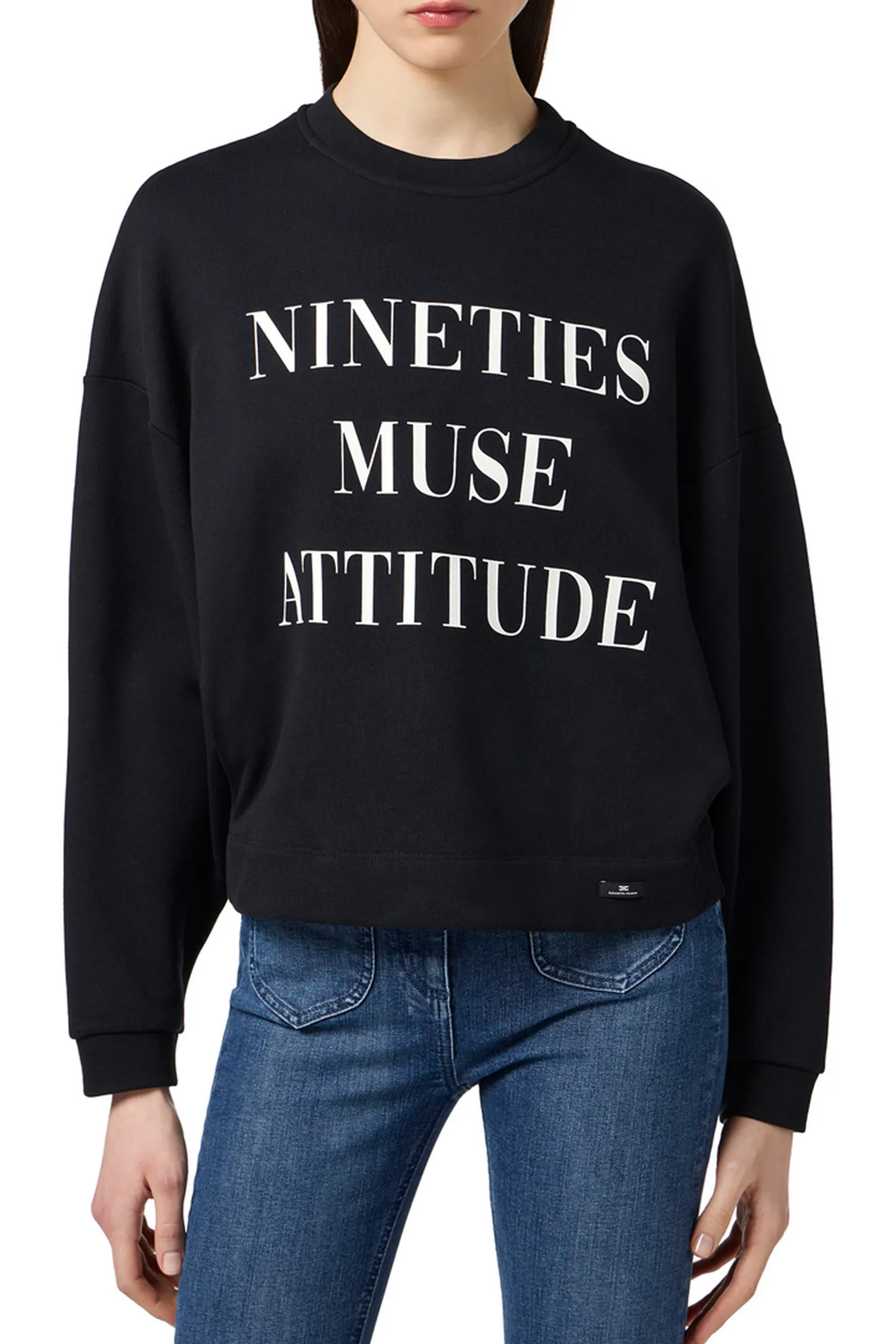 Elisabetta Franchi Felpa In Cotone  Con Stampa Lettering Md01D56E2 153610