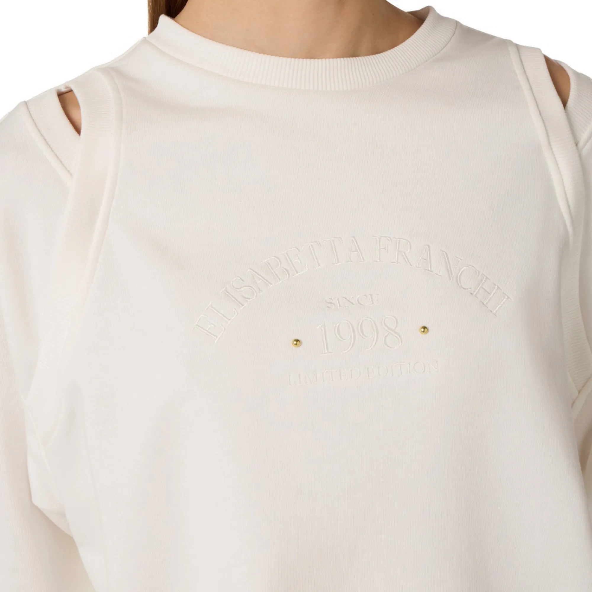 Elisabetta Franchi B'Felpa In Jersey Con Cut Out' Ivory Md01261E2 178108