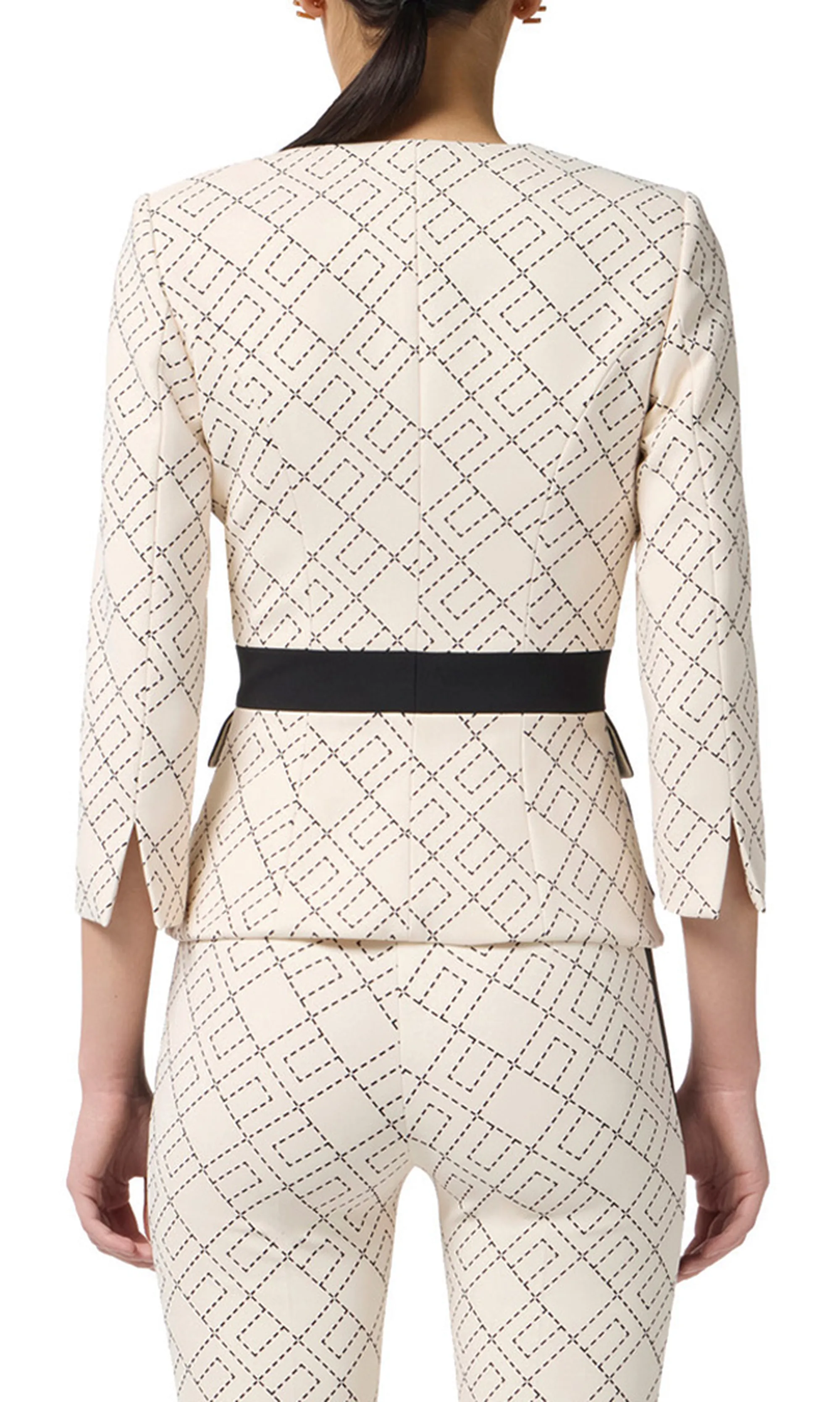Elisabetta Franchi Giacca Bi Color In Doppio Crepe Gis0156E2 153676