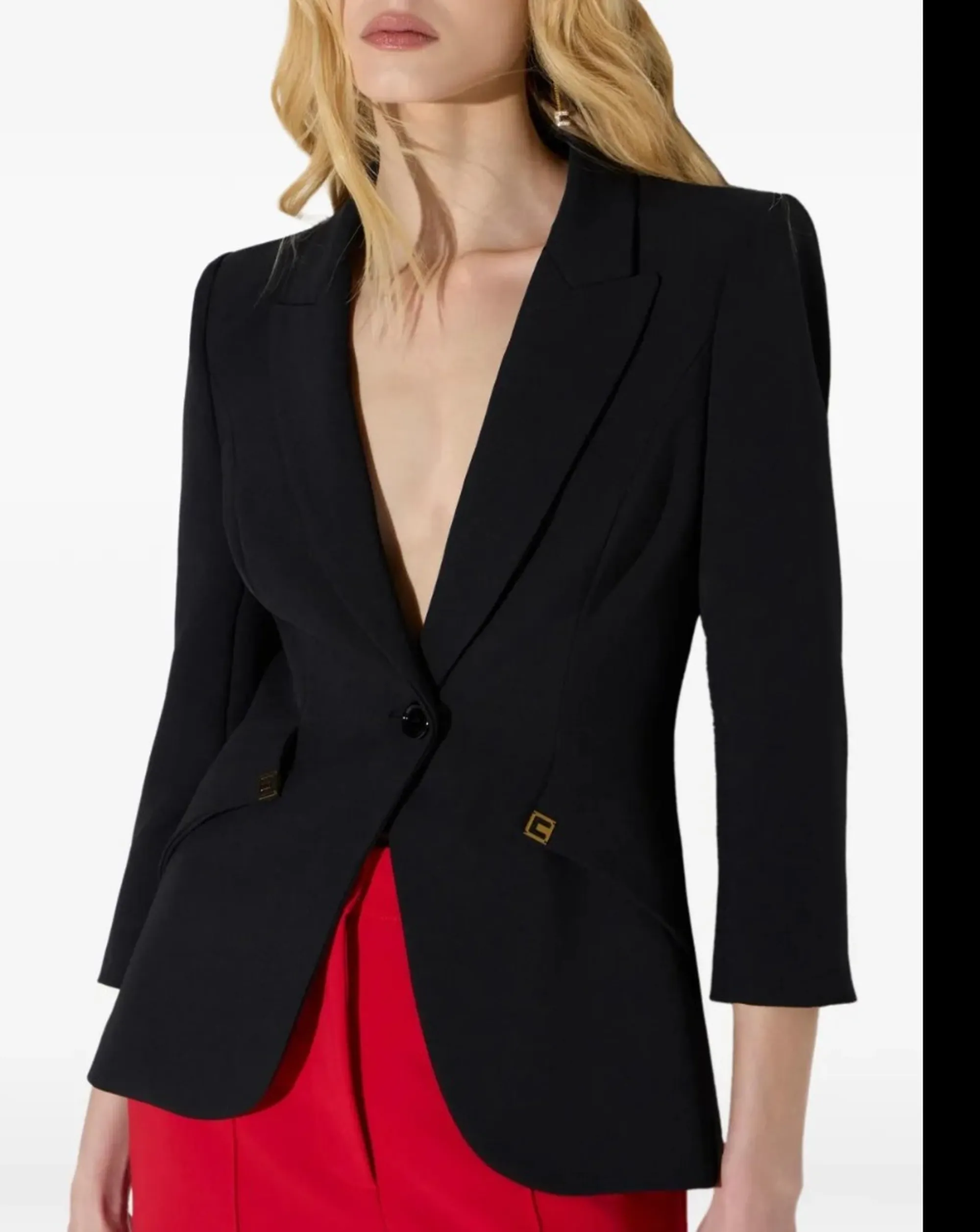 Elisabetta Franchi B'Satin Crepe Jacket' Black Gi27567E2 188353