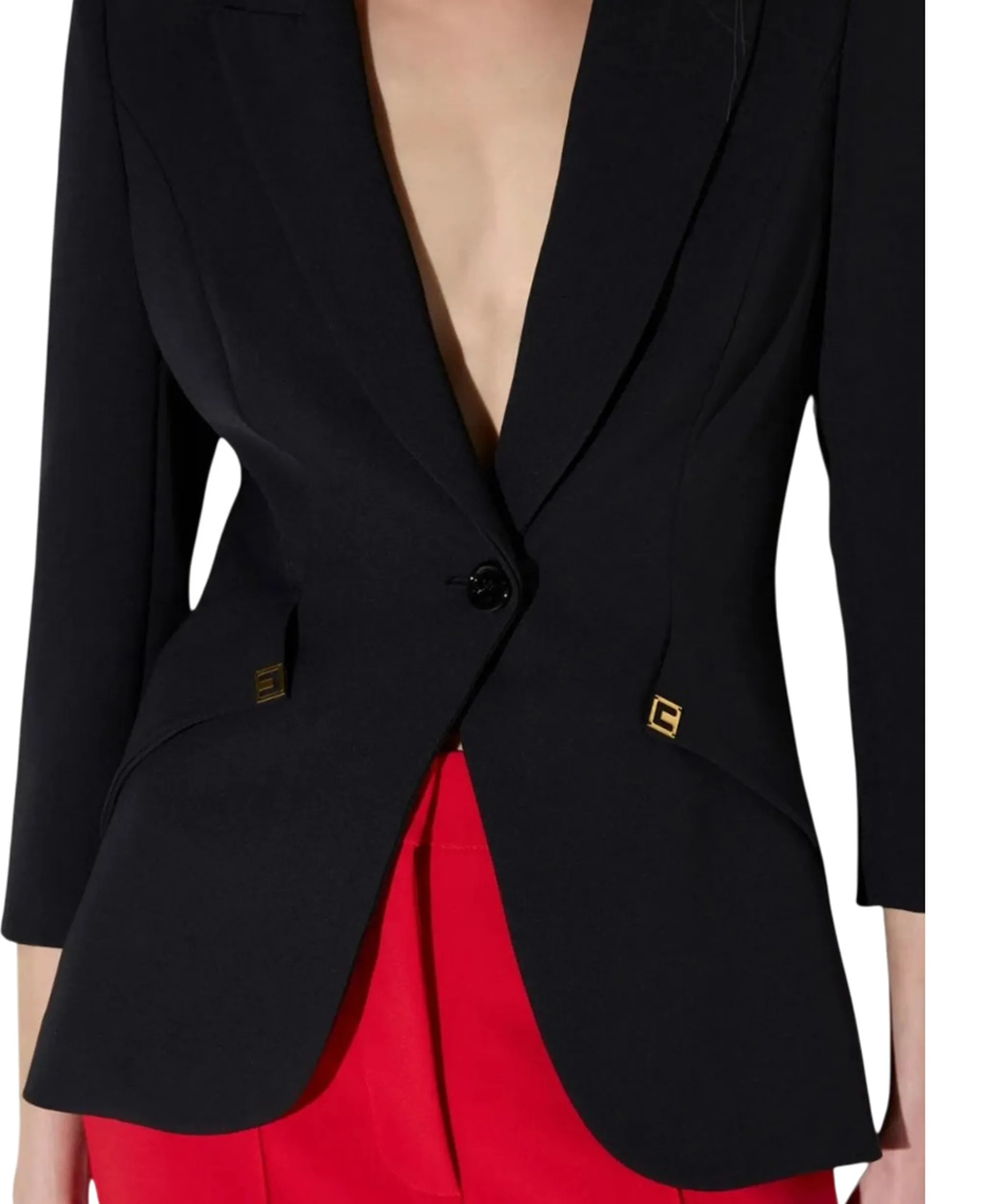 Elisabetta Franchi B'Satin Crepe Jacket' Black Gi27567E2 189044