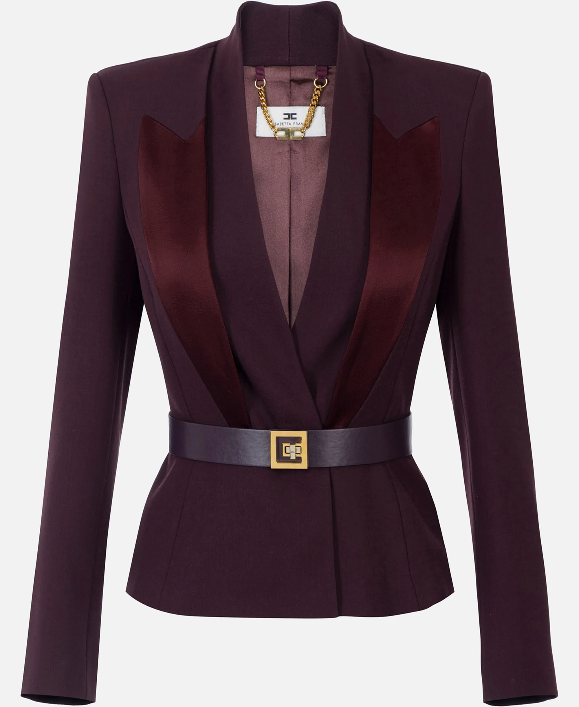 Elisabetta Franchi B'Crepe Jacket With Satin Lapel' Merlot Gi17656E2 152989