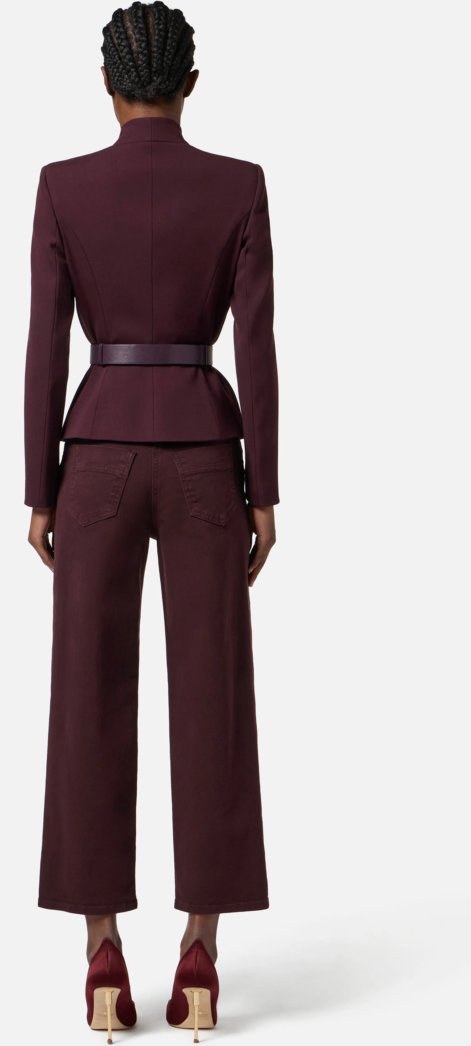 Elisabetta Franchi B'Crepe Jacket With Satin Lapel' Merlot Gi17656E2 152990