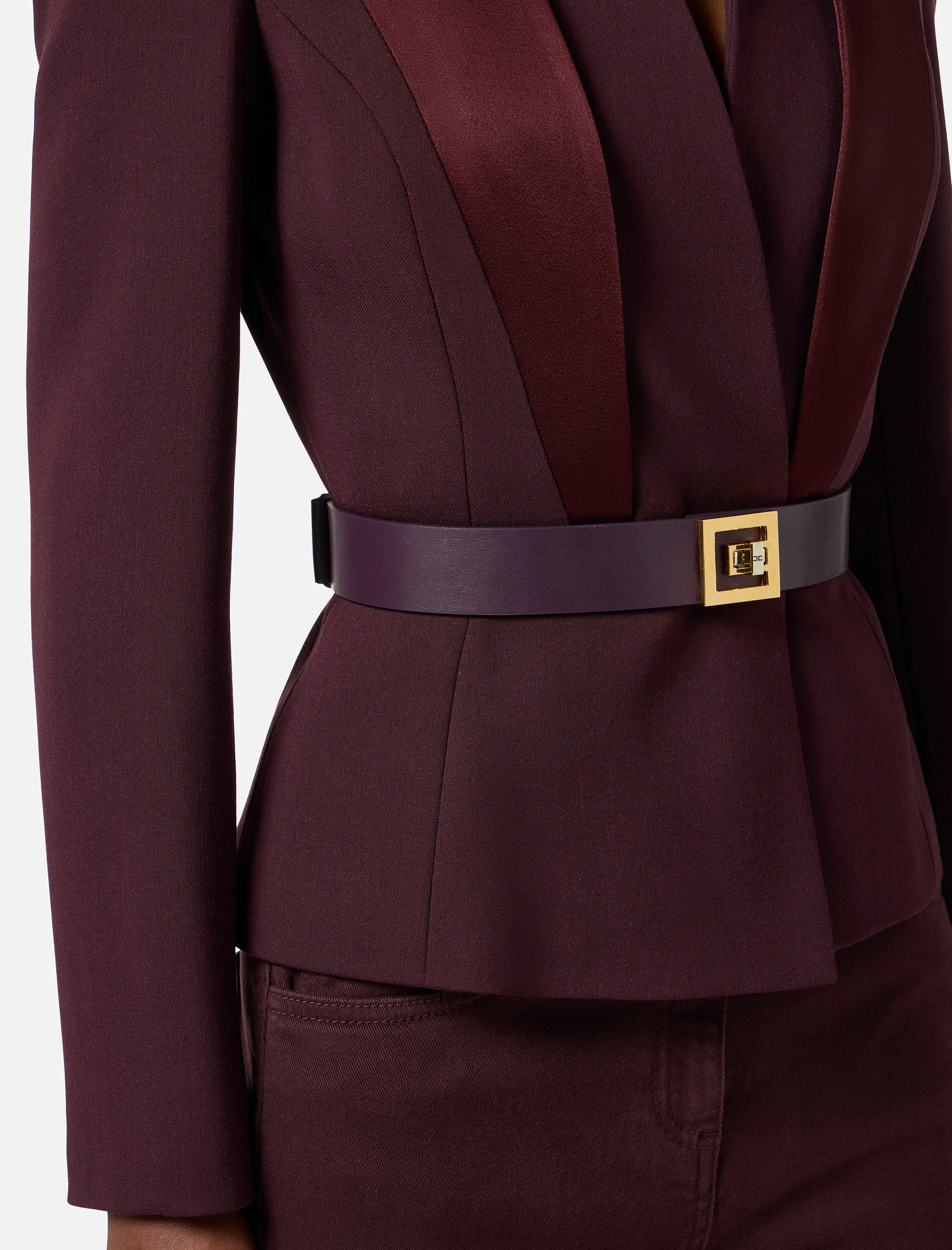 Elisabetta Franchi B'Crepe Jacket With Satin Lapel' Merlot Gi17656E2 152993