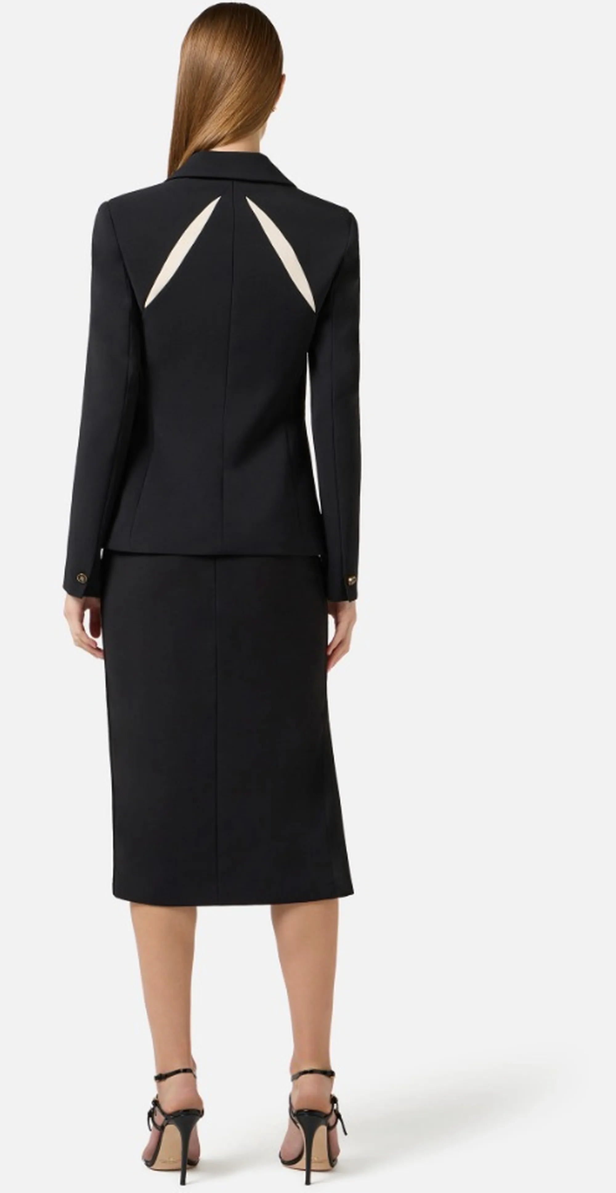 Elisabetta Franchi B'Lightweight Crepe Jacket With Two-Tone Cut-Out' Black Gi19861E2 172249