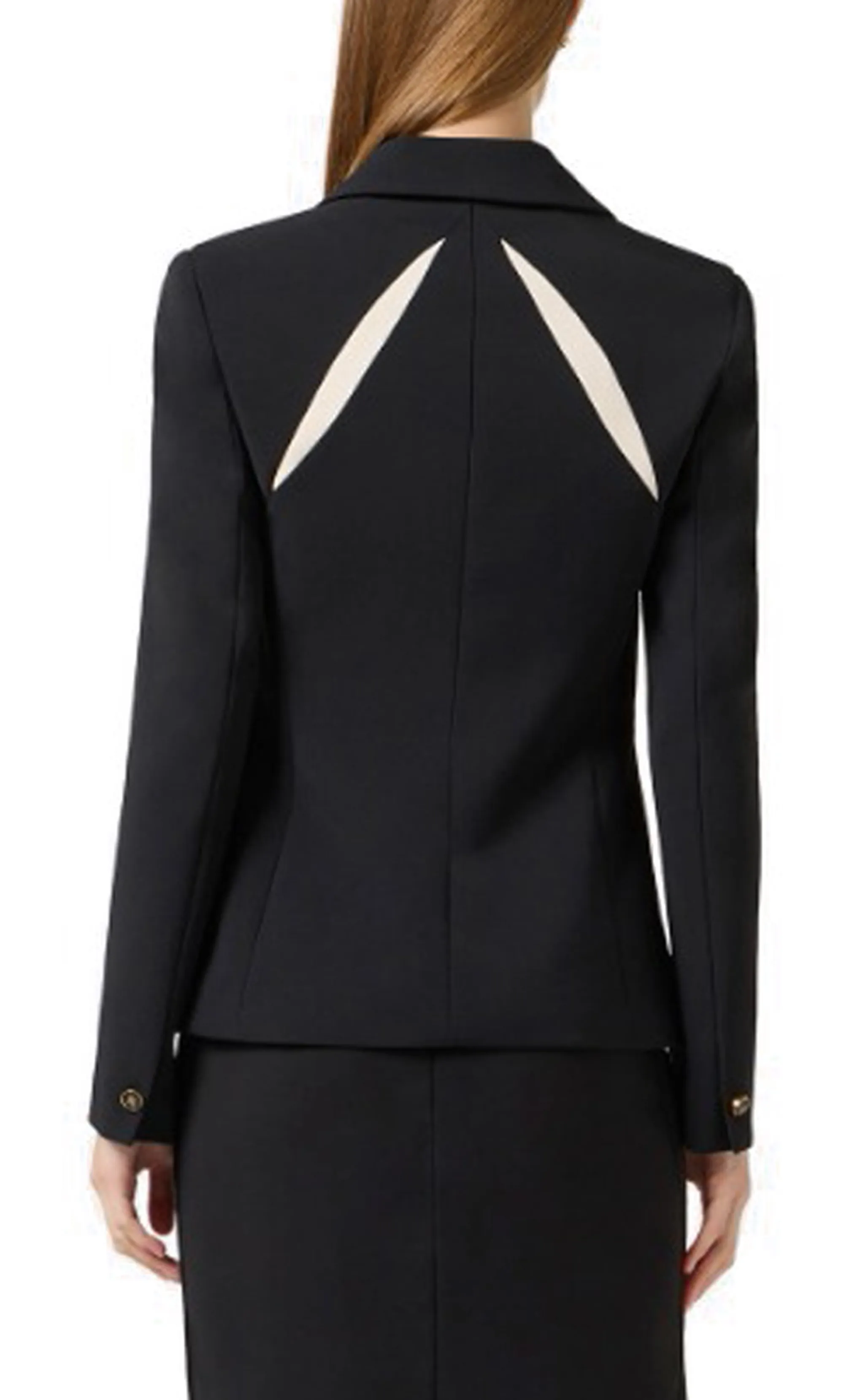 Elisabetta Franchi B'Lightweight Crepe Jacket With Two-Tone Cut-Out' Black Gi19861E2 178324
