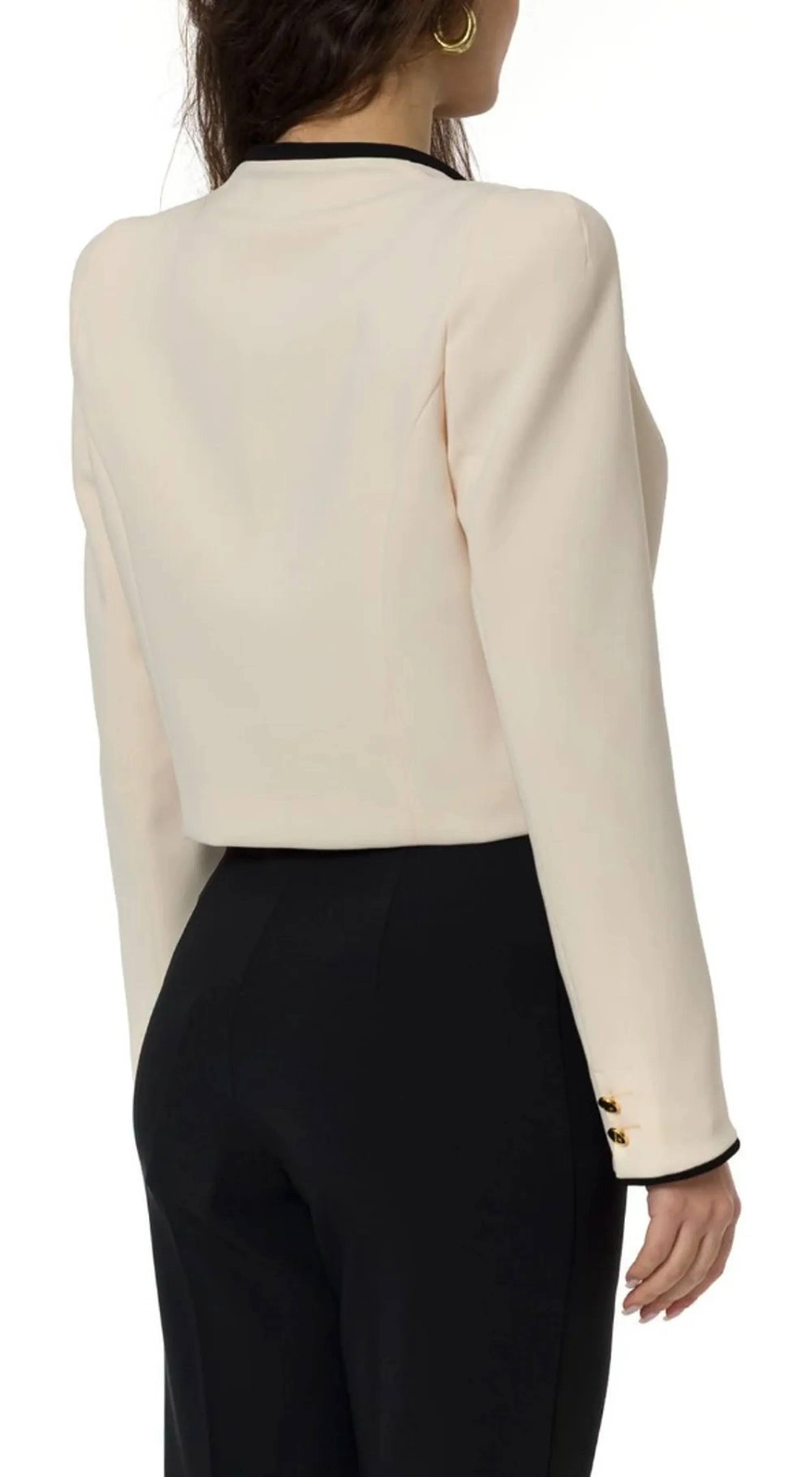 Elisabetta Franchi B'Lightweight Crepe Jacket With 3D Piping' Butter Gi21461E2 183547