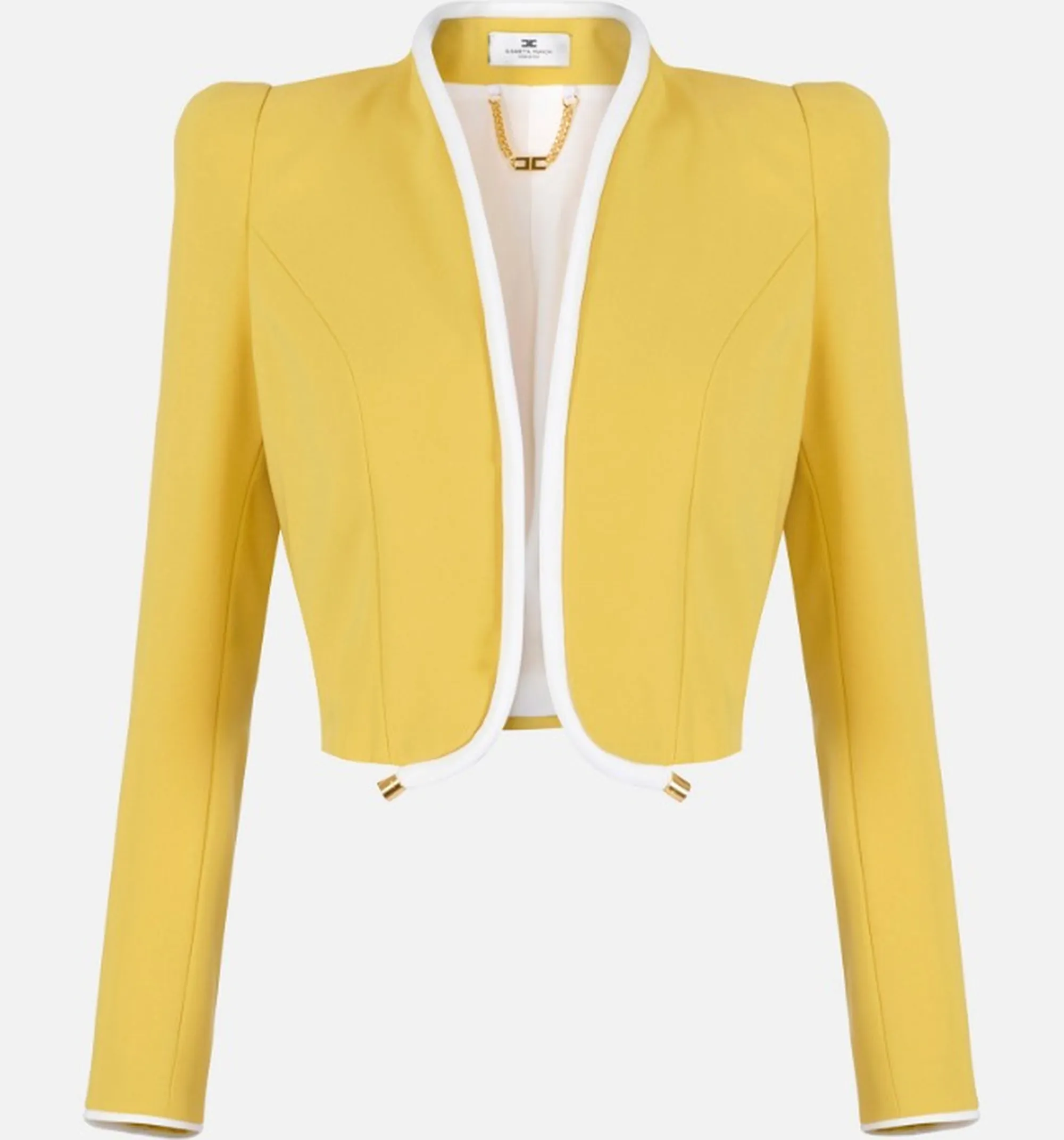 Elisabetta Franchi B'Lightweight Crepe Jacket With 3D Piping' Yellow Gi21461E2 172072