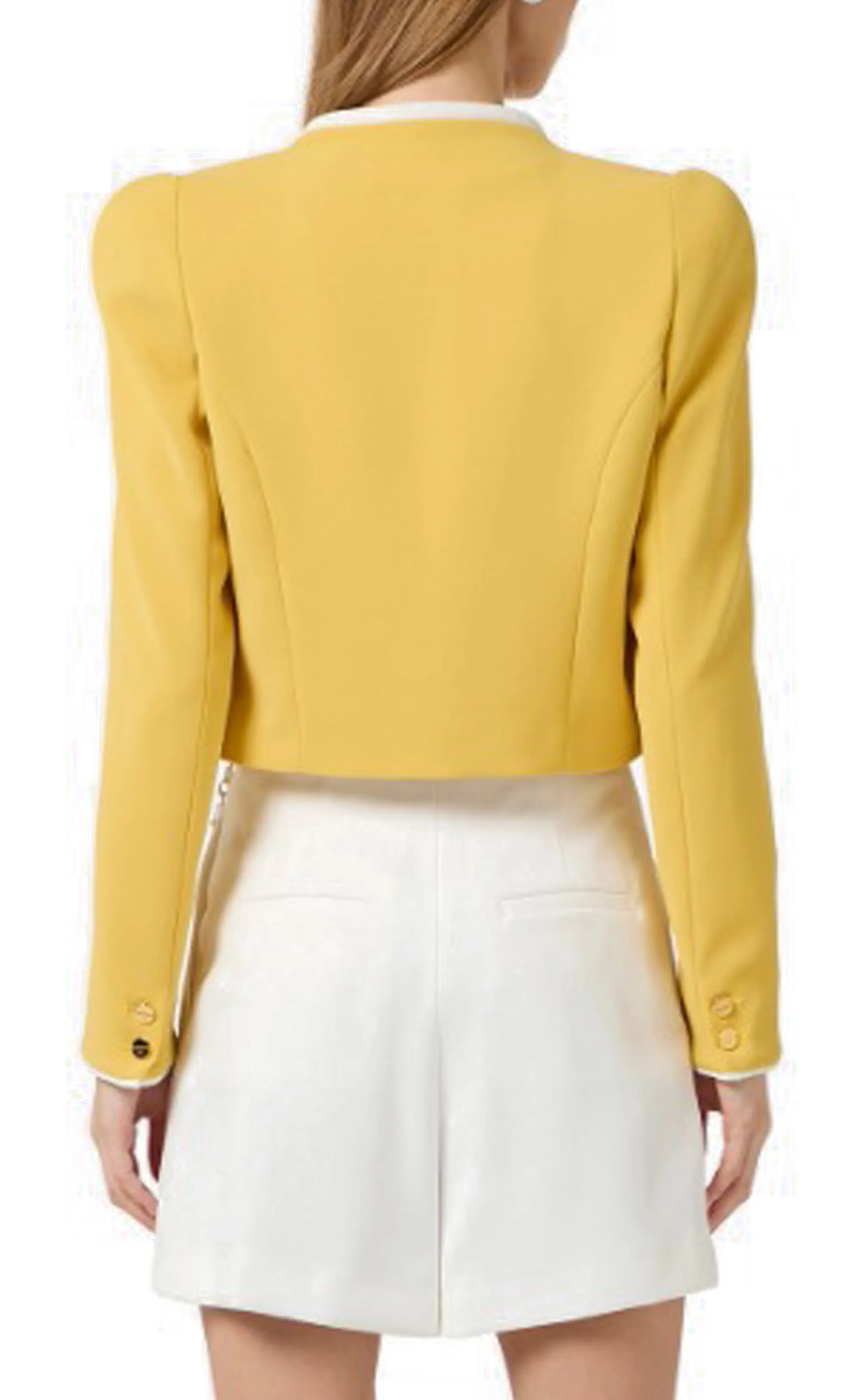Elisabetta Franchi B'Lightweight Crepe Jacket With 3D Piping' Yellow Gi21461E2 178240