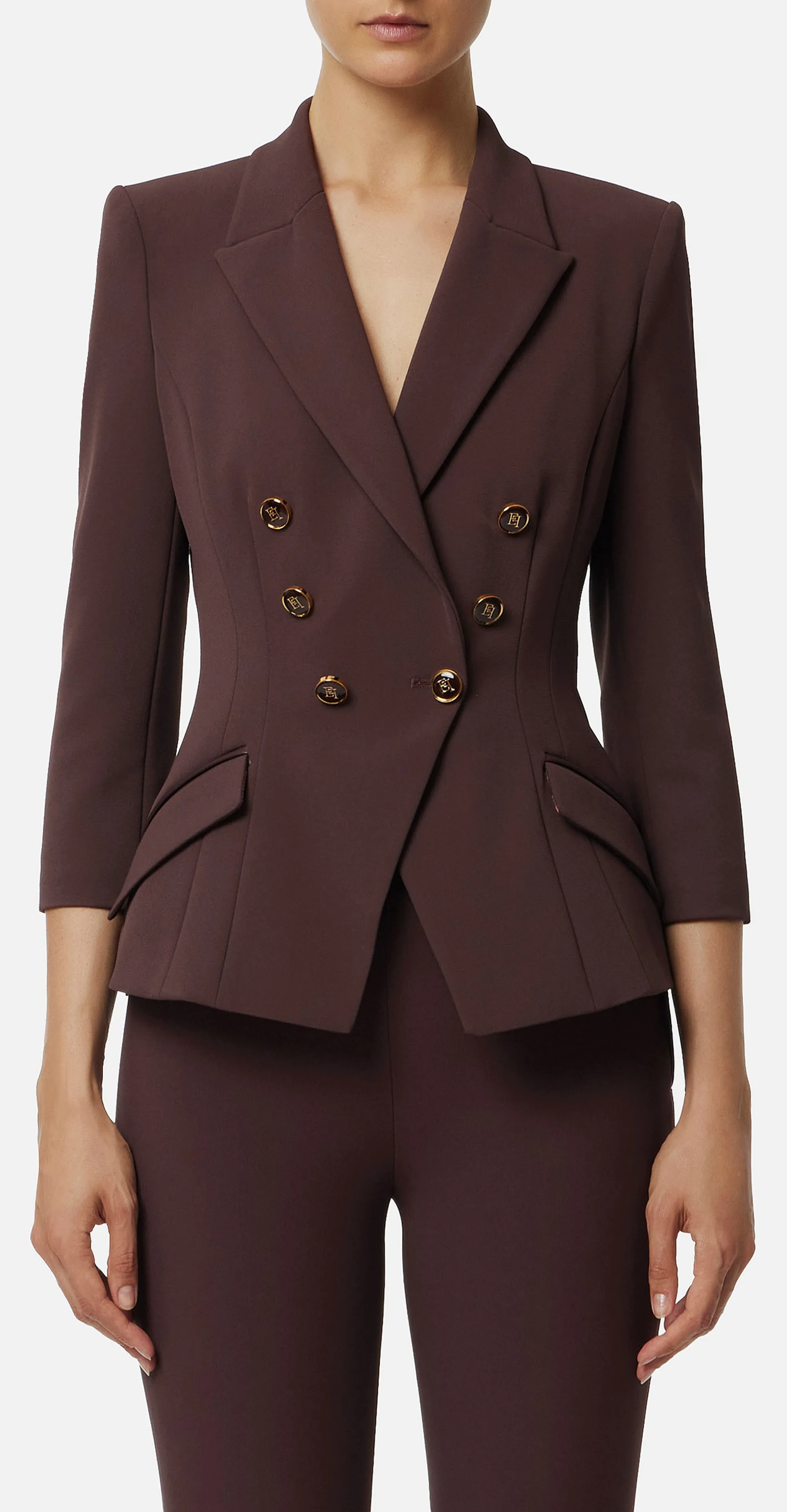 Elisabetta Franchi B'Double Crepe Jacket' Merlot Gi17456E2 153272