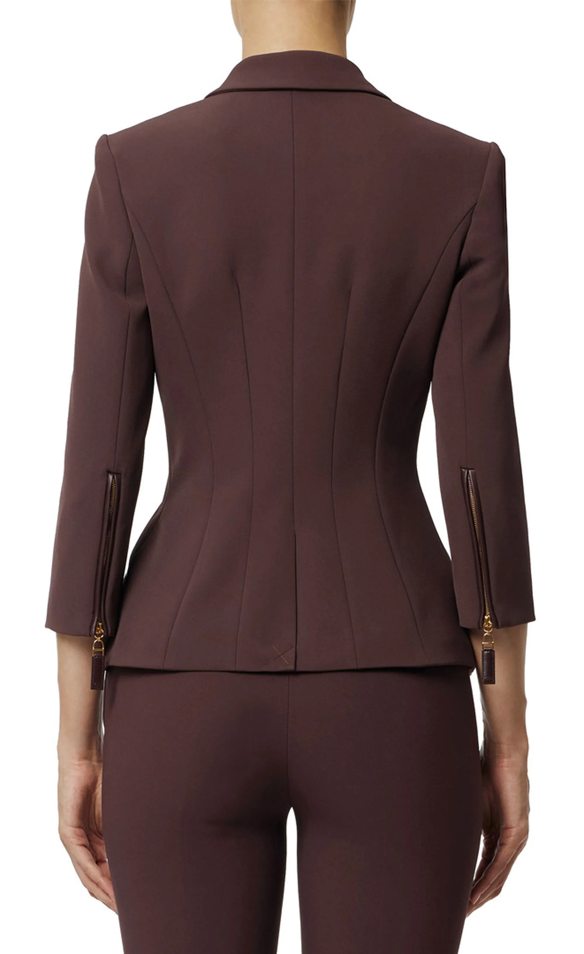 Elisabetta Franchi Giacca In Doppio Crepe Merlot Gi17456E2 153686